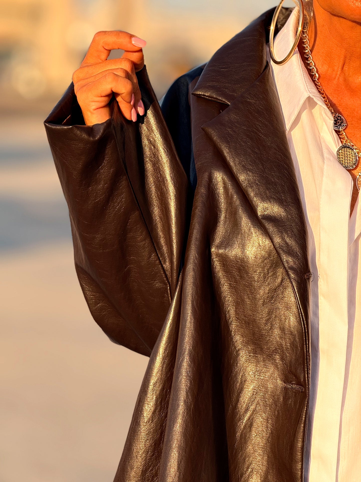 CHAQUETA OVERSIZE POLIPIEL MULTICOLOR