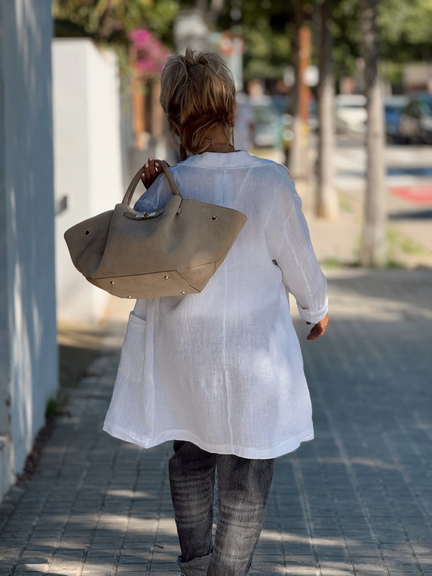CHAQUETA LINO CHARLY BLANCO