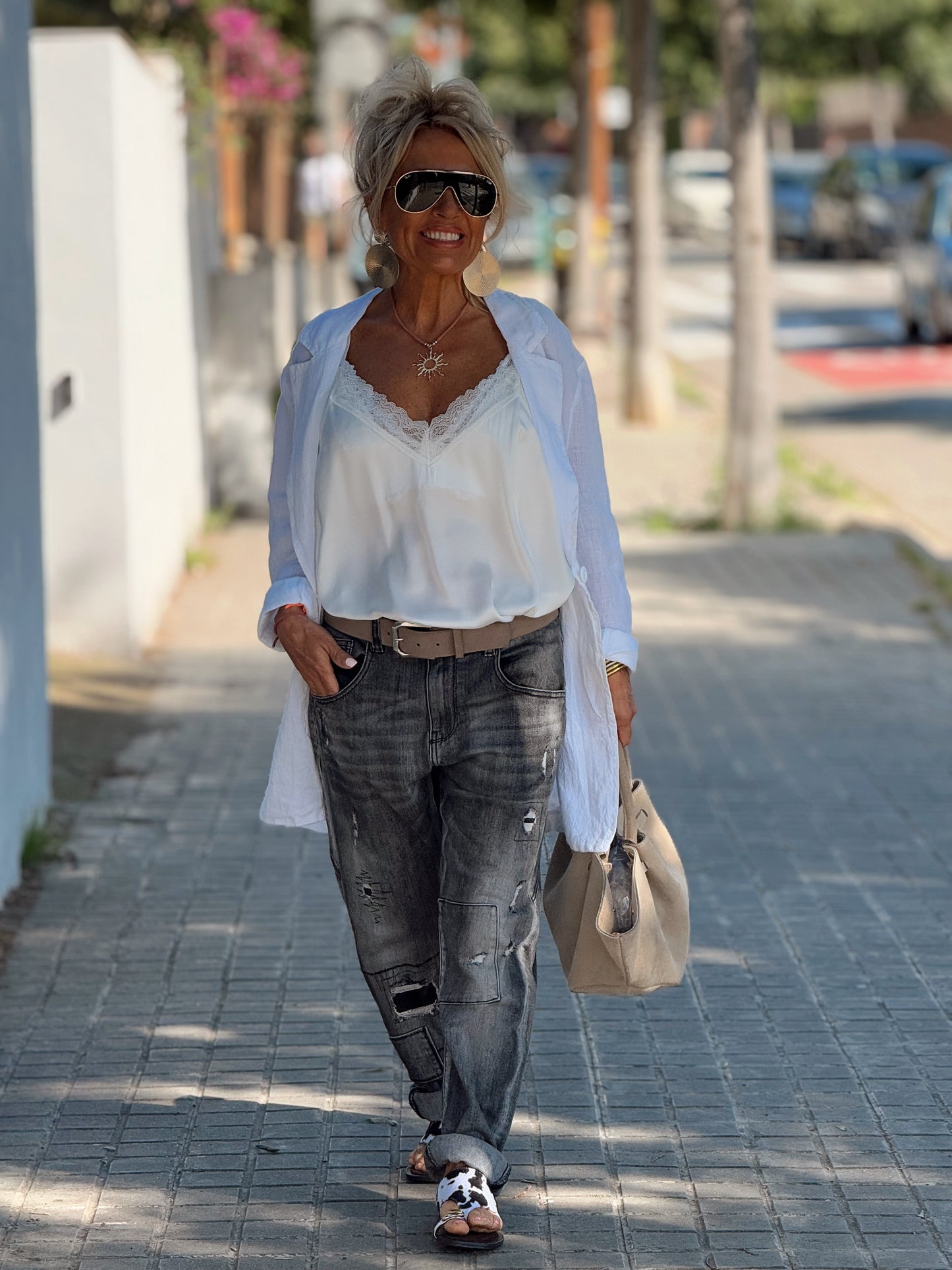 CHAQUETA LINO CHARLY BLANCO