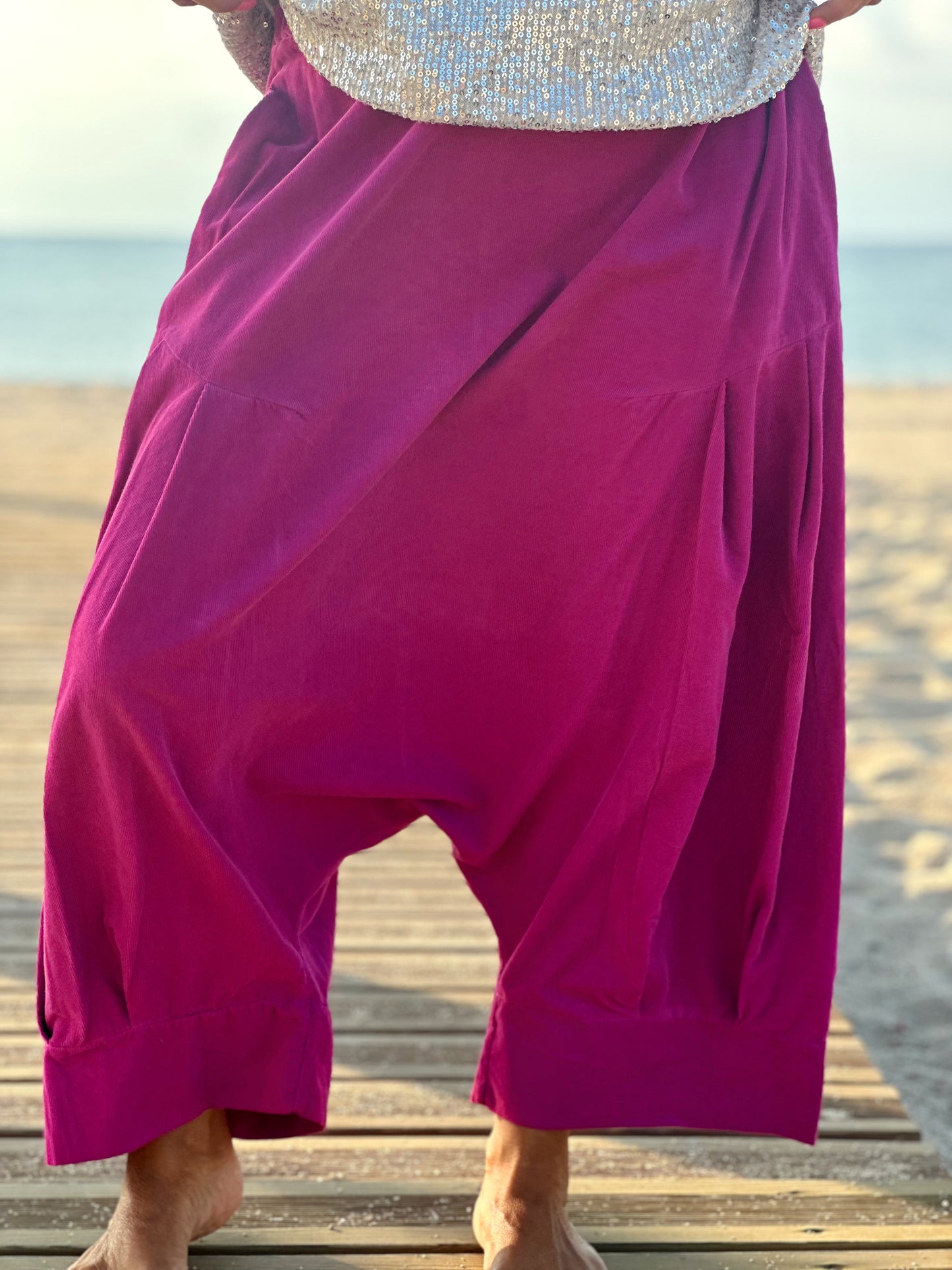 PANTALONES PANA CROPPED BAGGY OVERSIZE MULTICOLOR