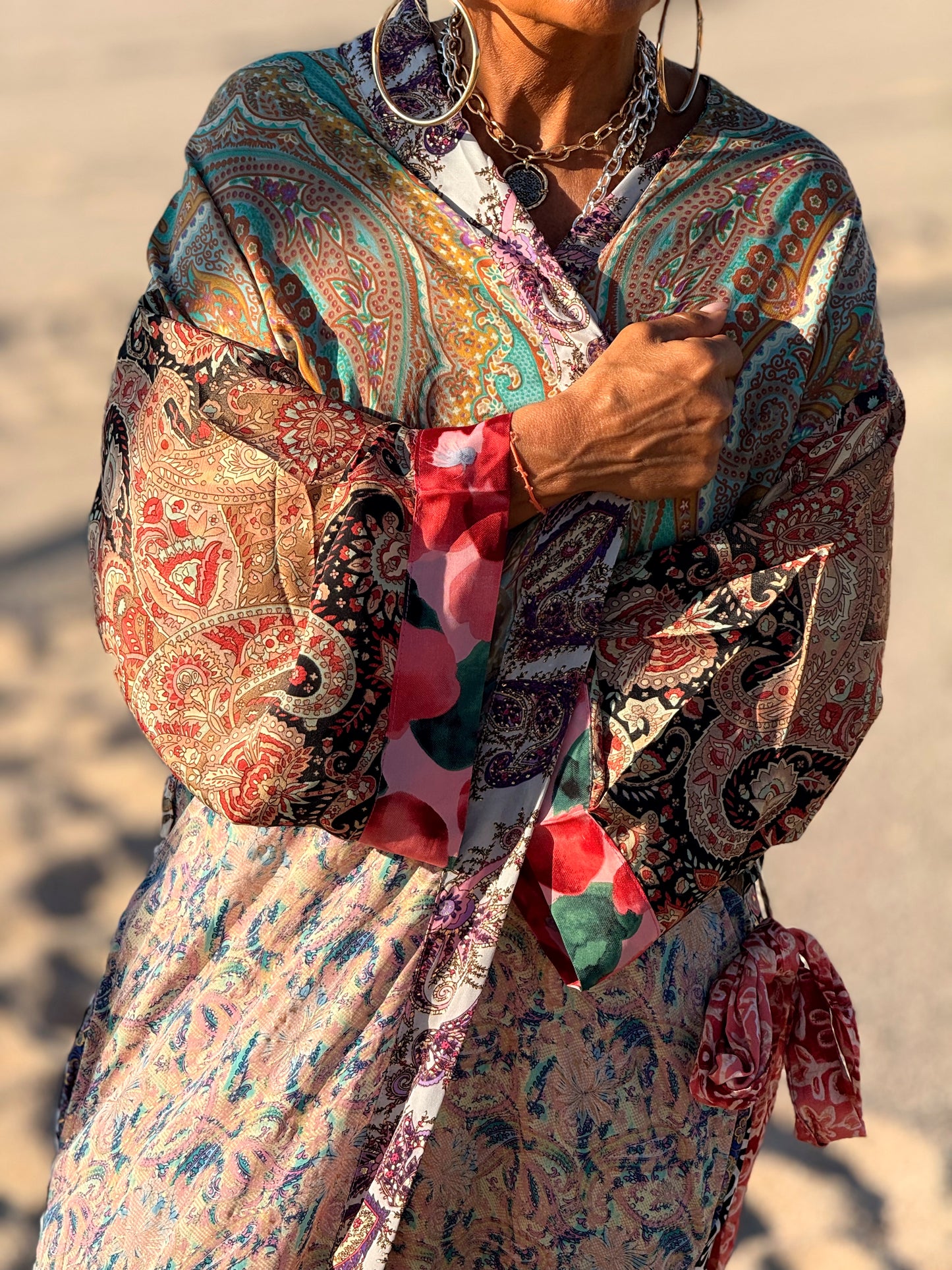 KIMONO ESTAMPADO MANGA 3/4 MULTICOLOR