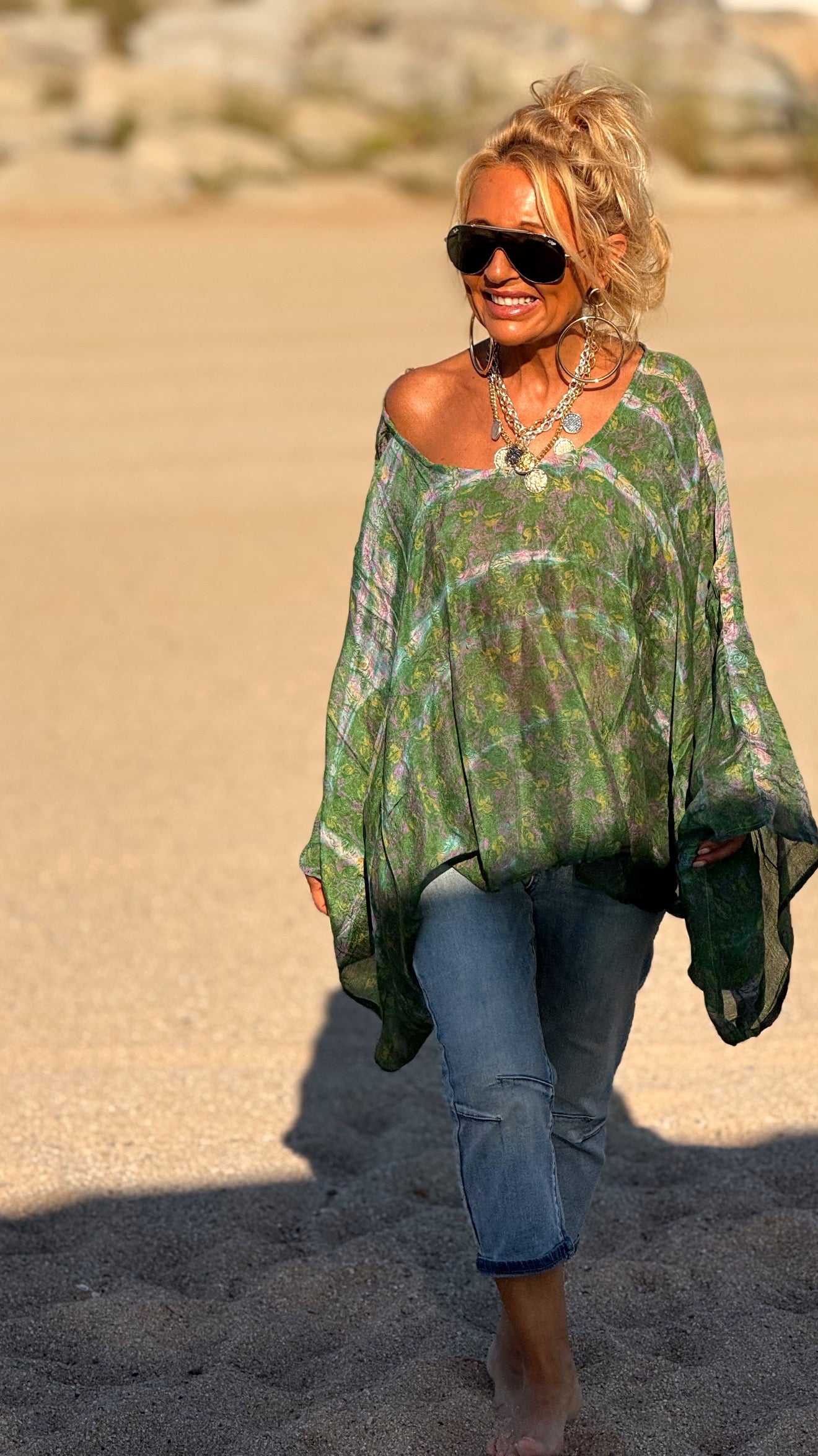 BLUSA-CAPA ESTAMPADO CREPE DE SEDA INDY MULTICOLOR