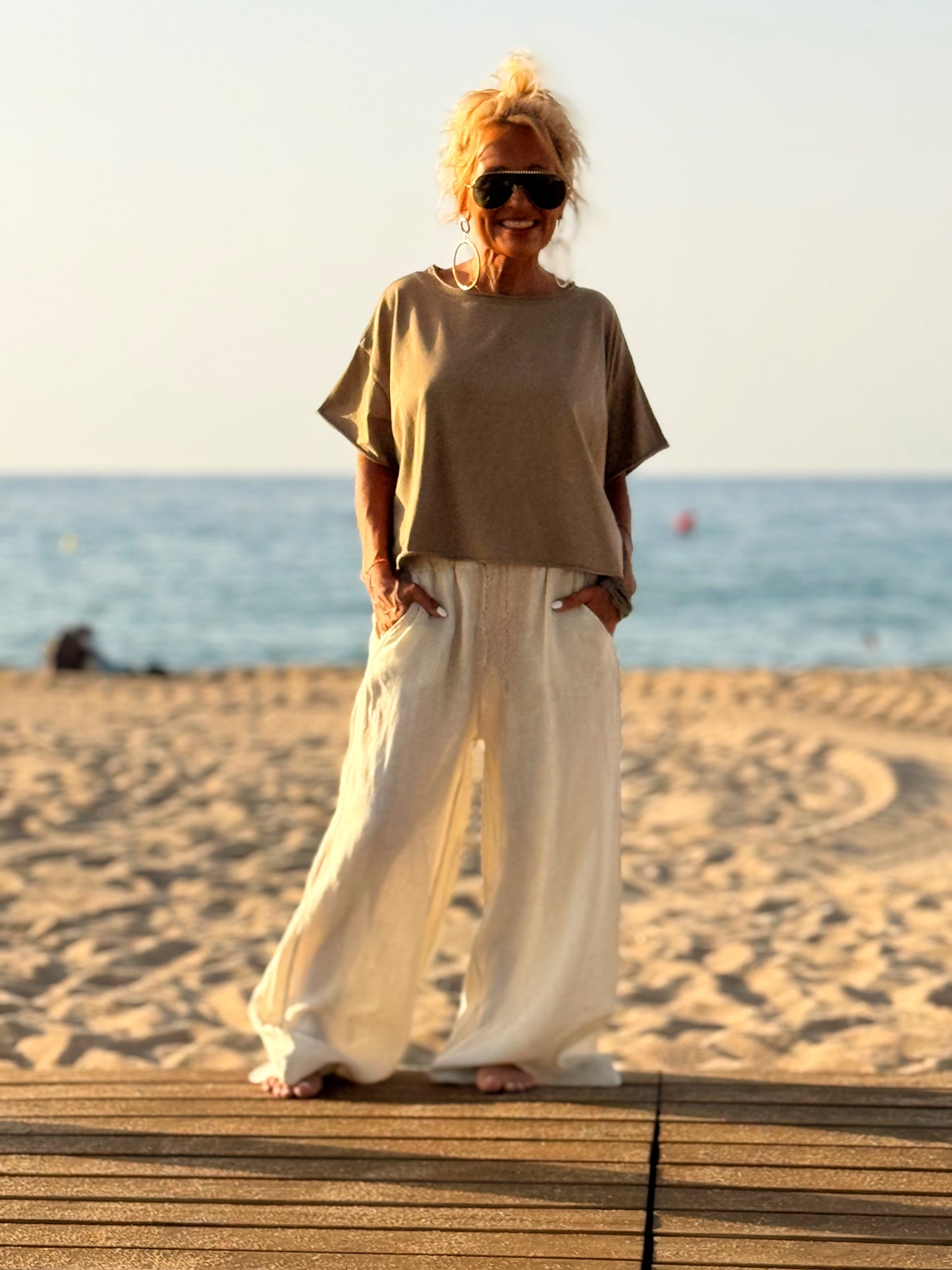 PANTALON CON CORDÓN LINO MULTICOLOR