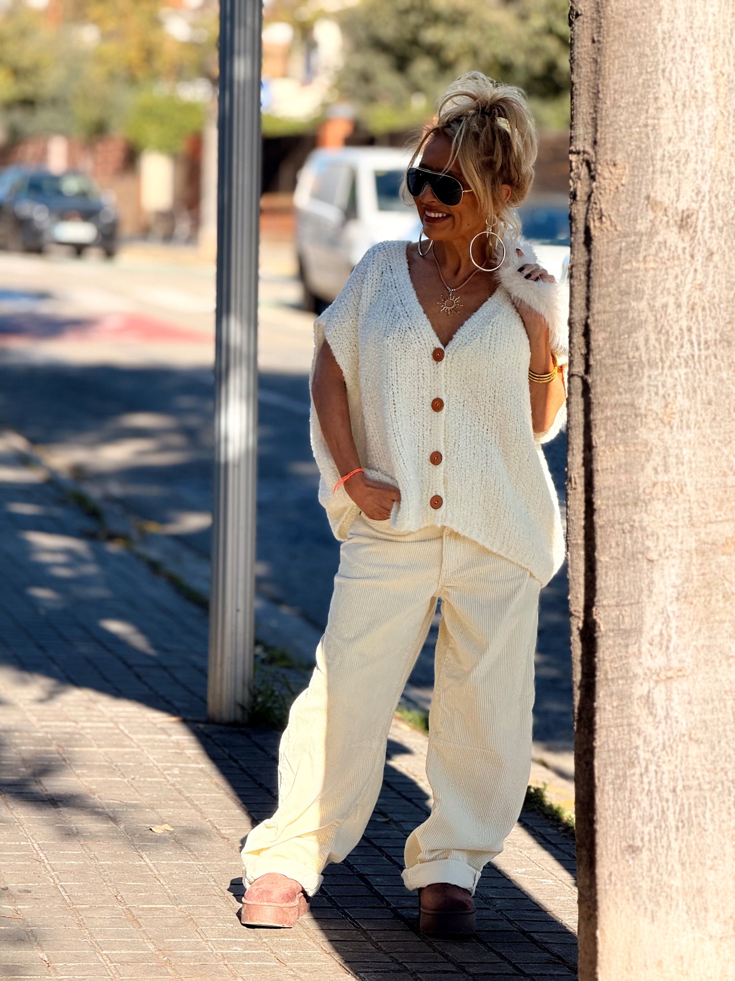 CHALECO DE PUNTO OVERSIZE AMALIA MULTICOLOR