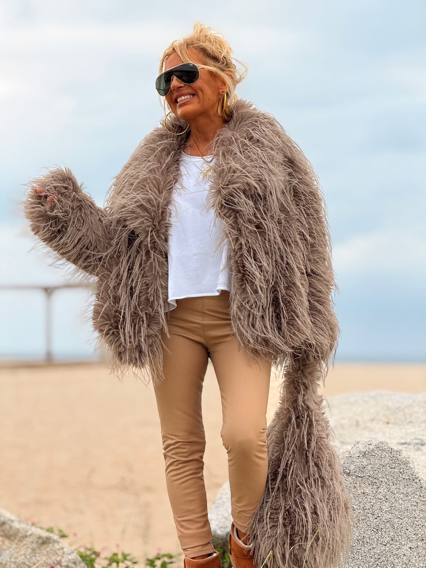 CHAQUETA DE PELO SINTÉTICO LUCAS MULTICOLOR