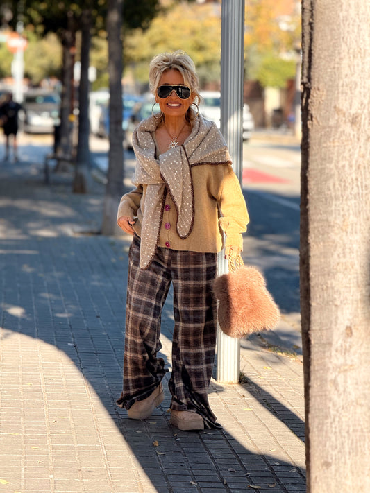 PANTALON CUADROS NOAH MARRÓN