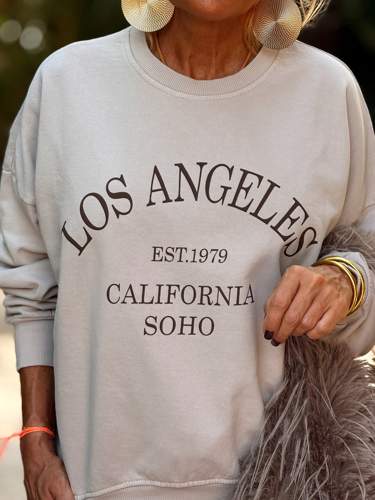 SUDADERA LOS ANGELES BEIGE