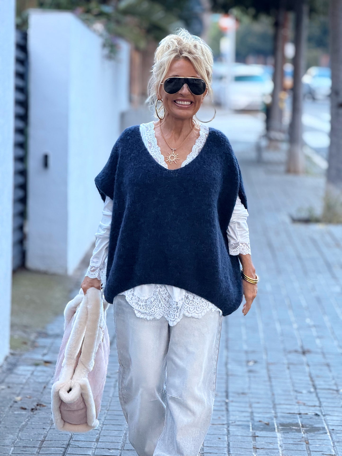 JERSEY-CHALECO DE PUNTO SUPER OVERSIZE LUANA MULTICOLOR