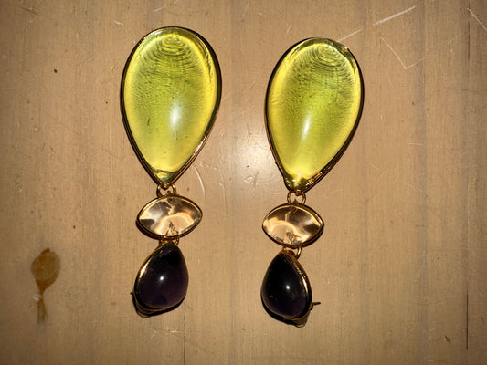 PENDIENTES GOTA VERDE