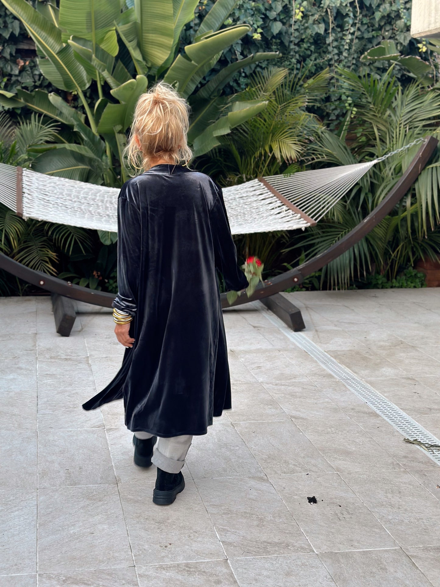 KIMONO TERCIOPELO GRIS