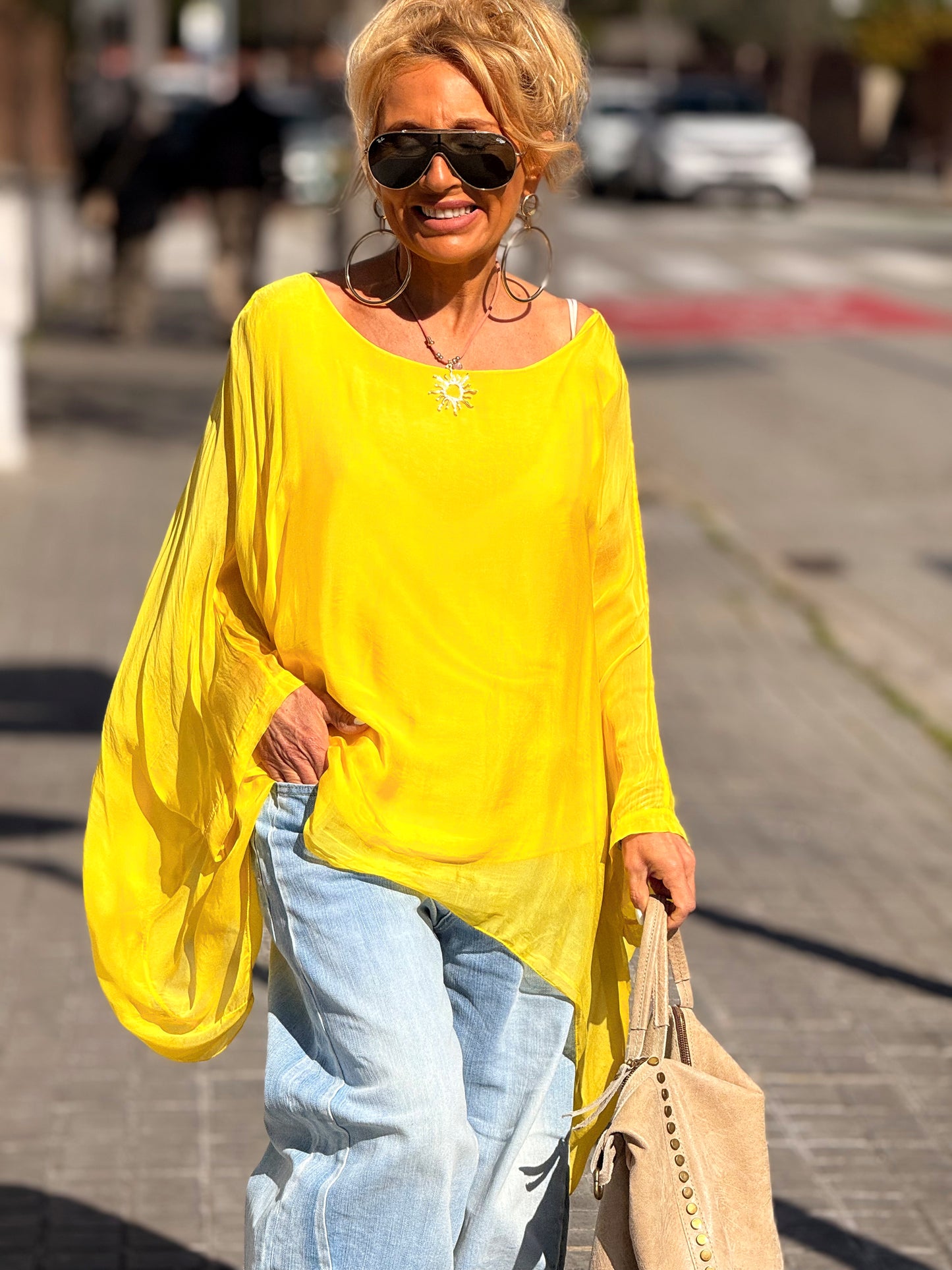 BLUSA CON TOP OVERSIZE ASIMÉTRICA NOA MULTICOLOR