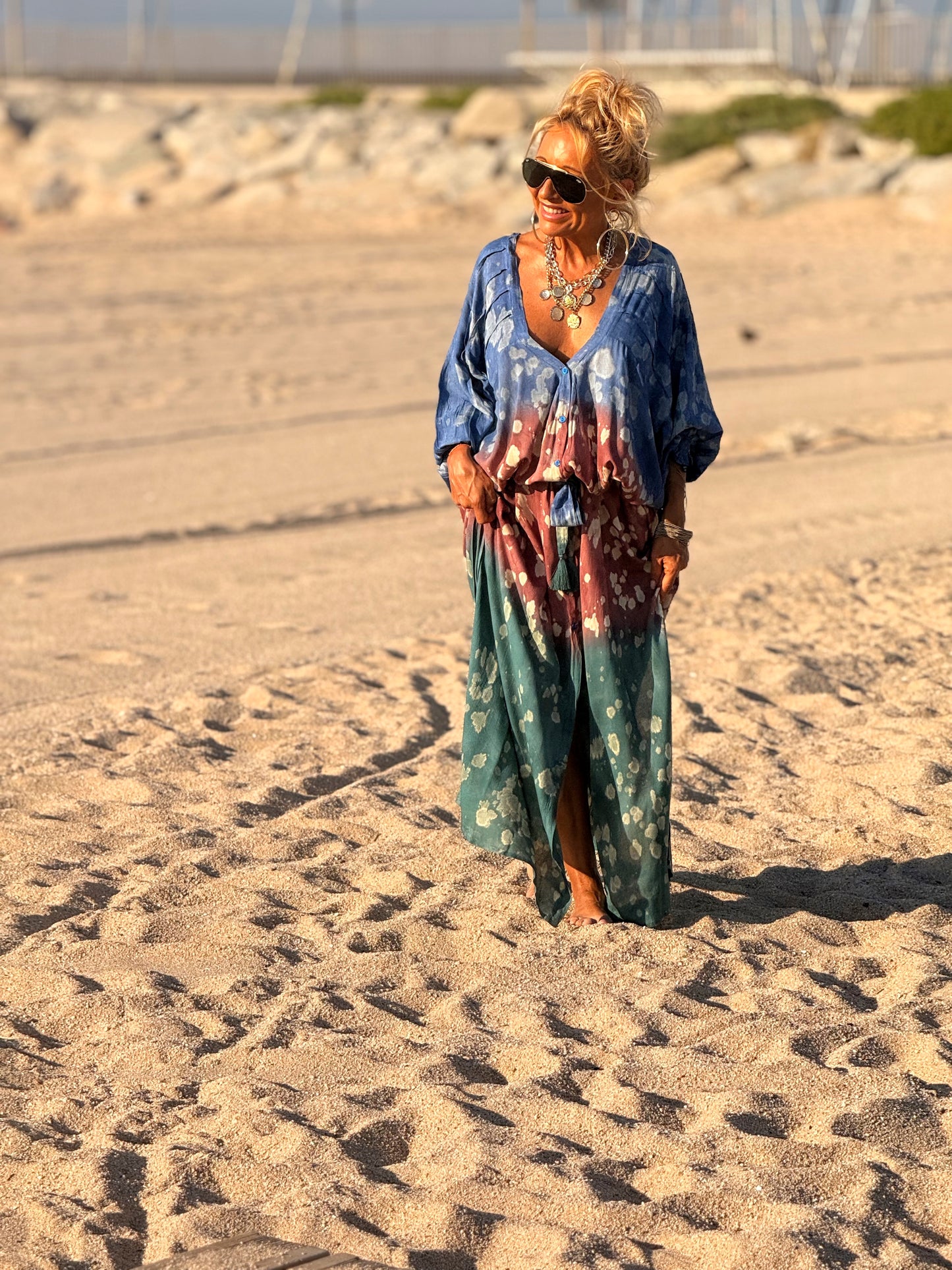 VESTIDO KAFTAN SUPER OVERSIZE MULTICOLOR