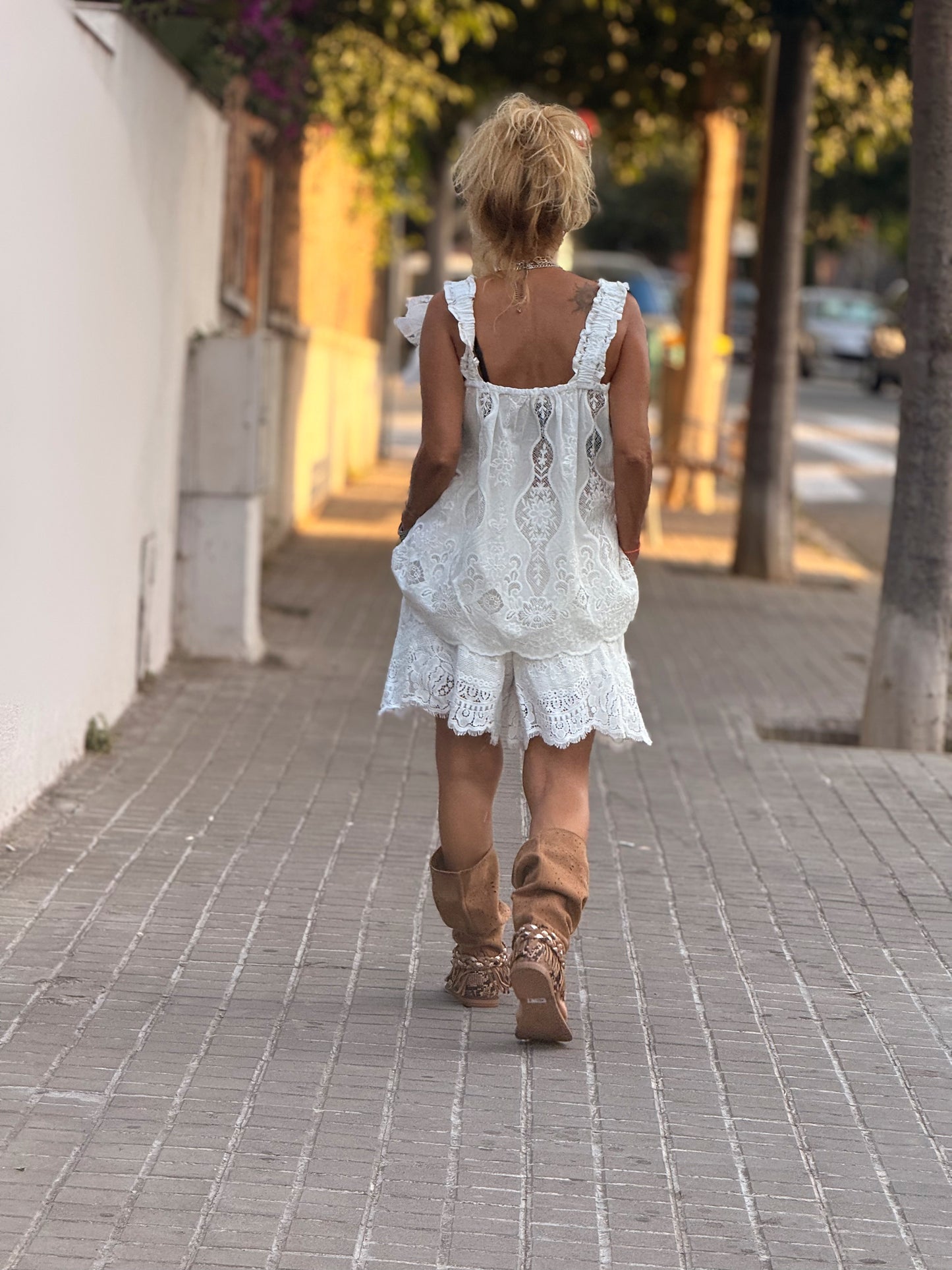 BERMUDA CHLOÉ LENCERO BLANCO