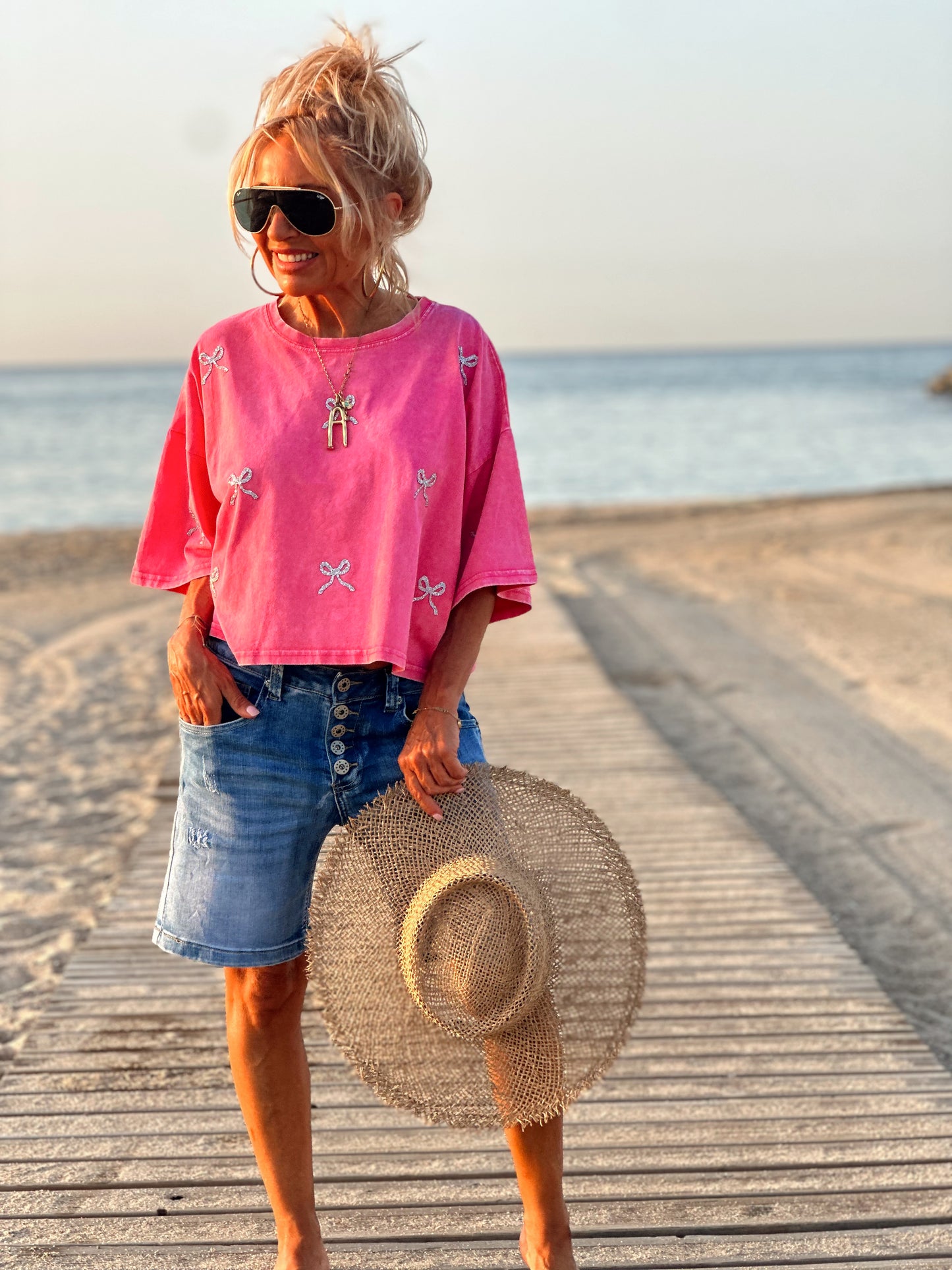 CAMISETA CROP-TOP ROSA