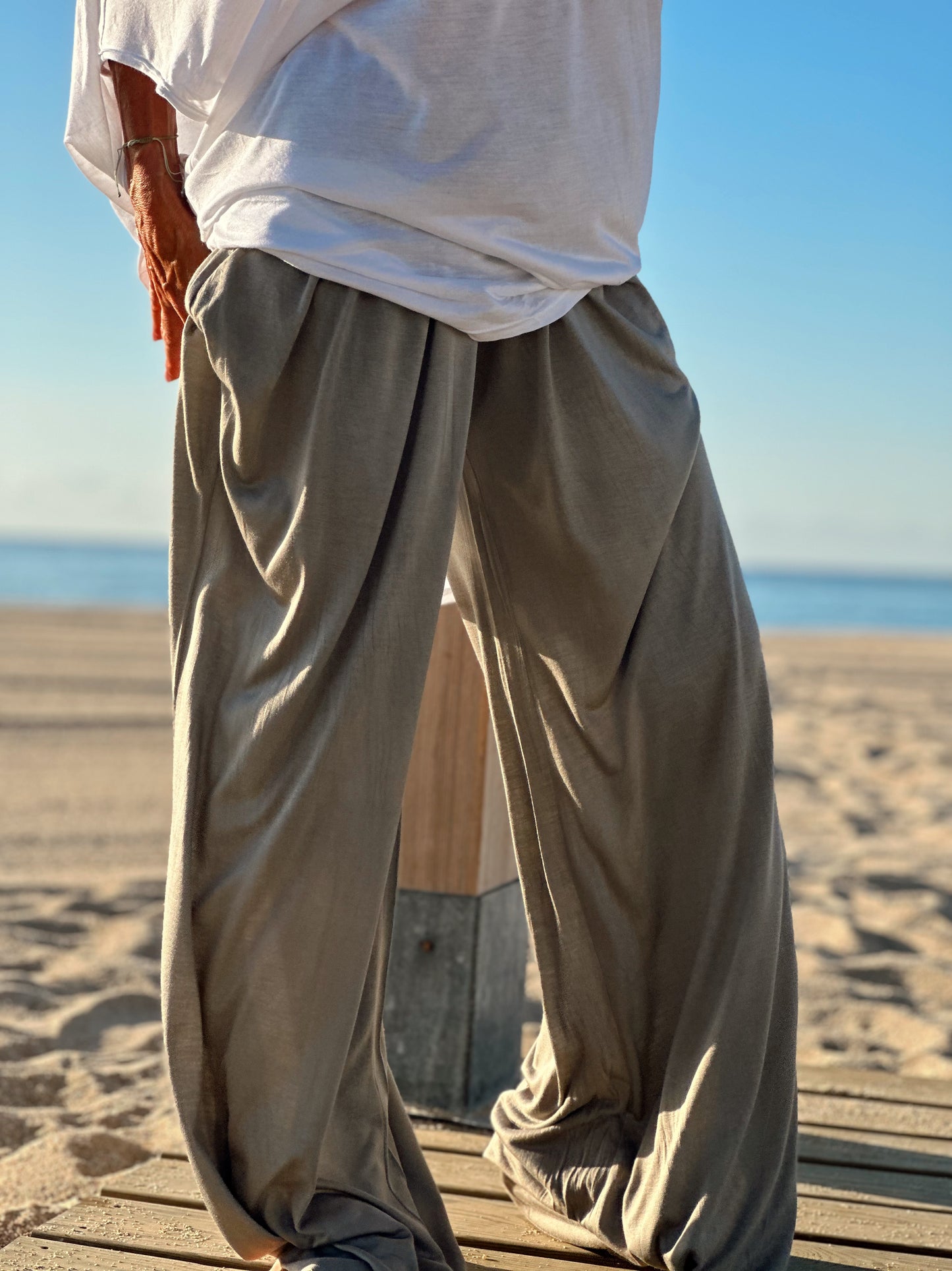 CONJUNTO TÚNICA-PANTALON AMELIE BLANCO-TOPO