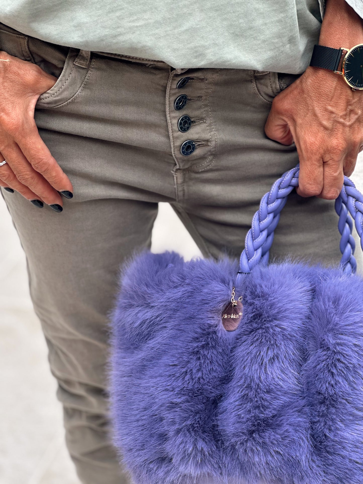 BOLSO PELO SINTÉTICO MORADO