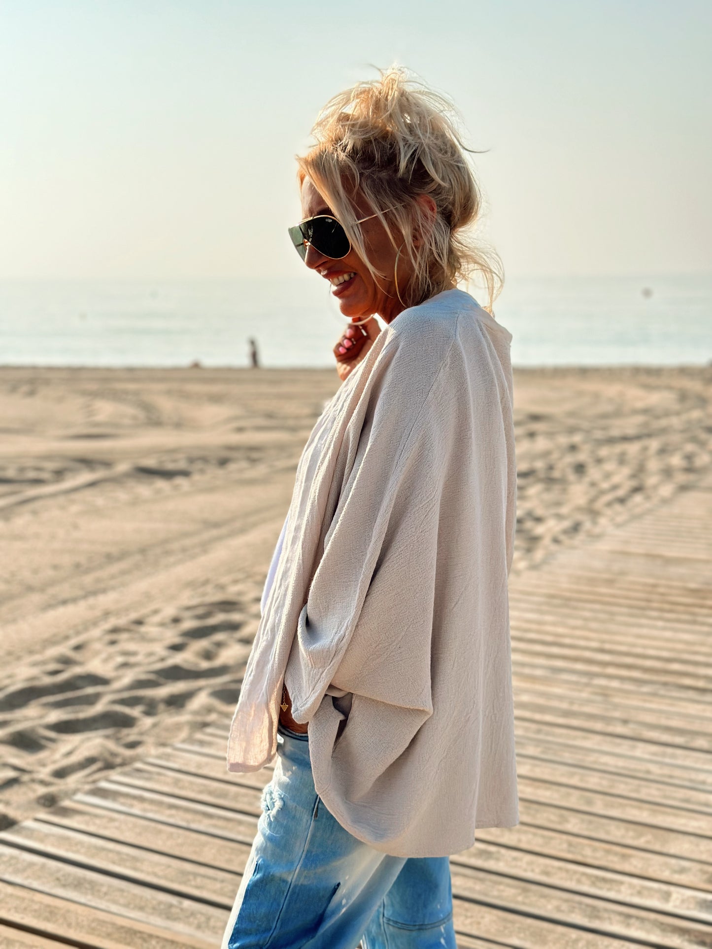 KIMONO CORTO OVERSIZE NOEMIA CRUDI