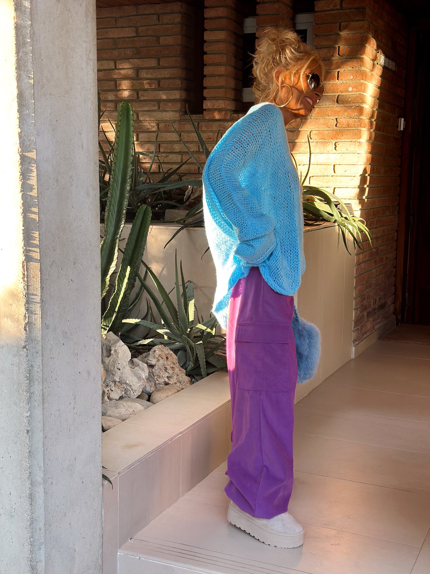 PANTALON TERCIOPELO ODESSA CON BOLSILLOS LILAS