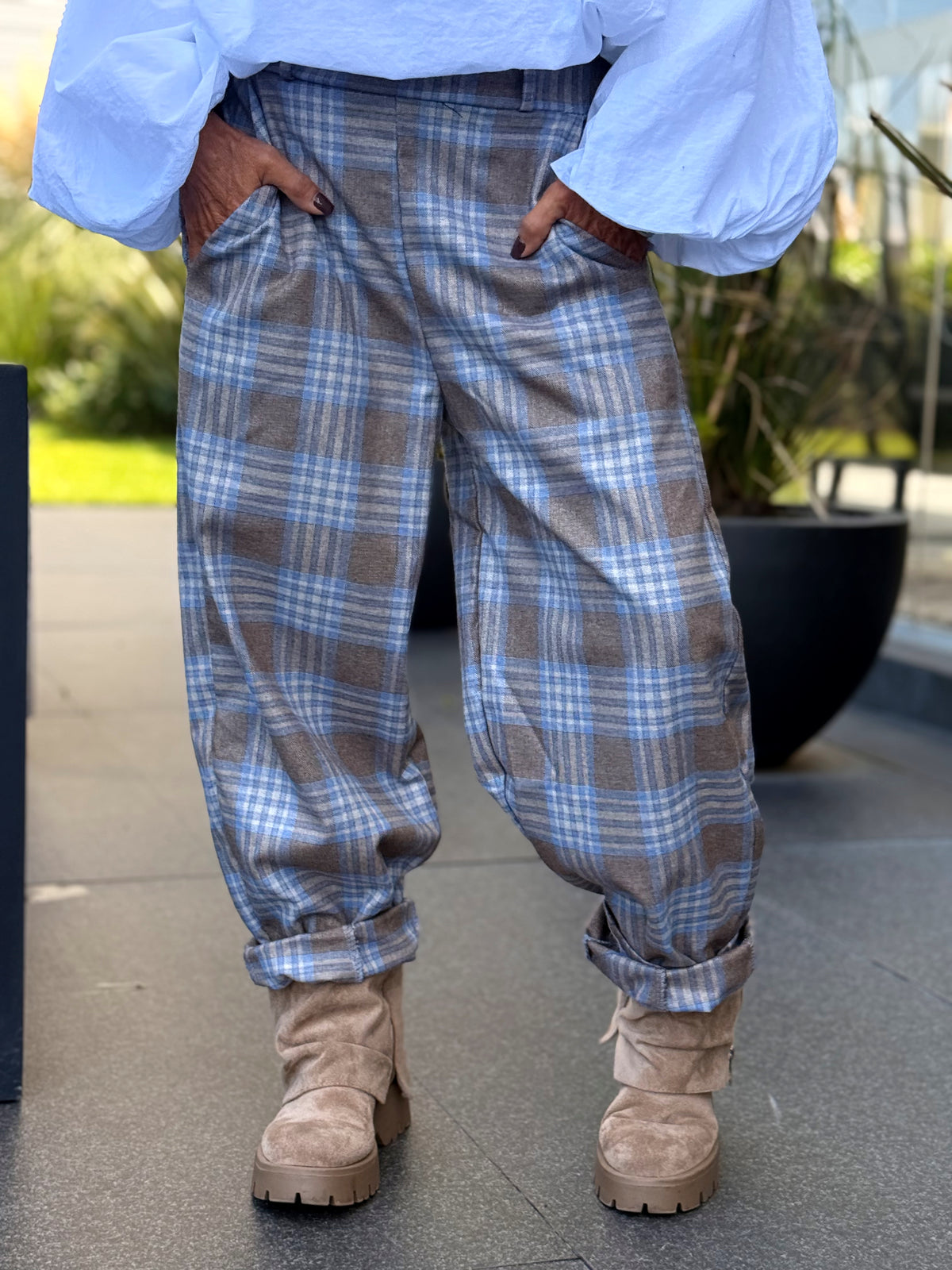 PANTALON CUADROS MULTICOLOR