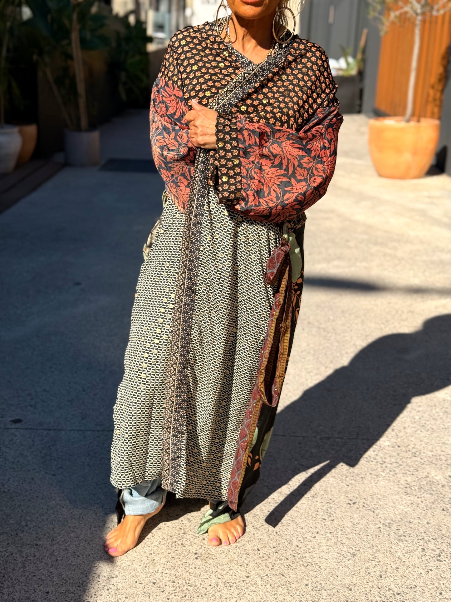 KIMONO ESTAMPADO MANGA 3/4 MULTICOLOR