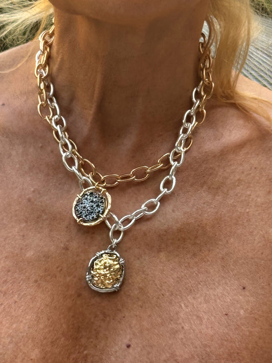 SET COLLARES SULTAN DORADO Y PLATA