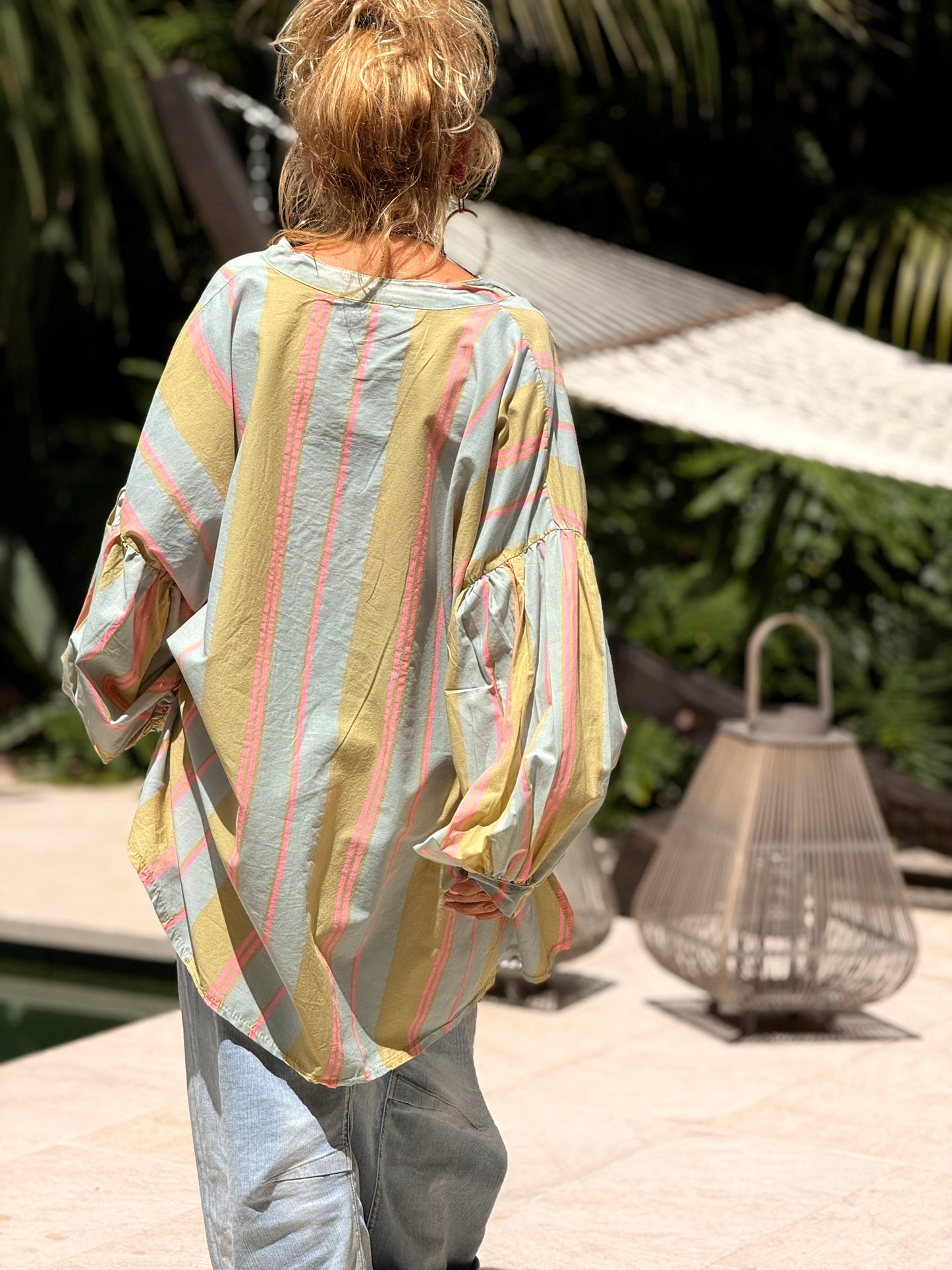 CAMISA OVERSIZE LOLITA RAYAS MULTICOLOR