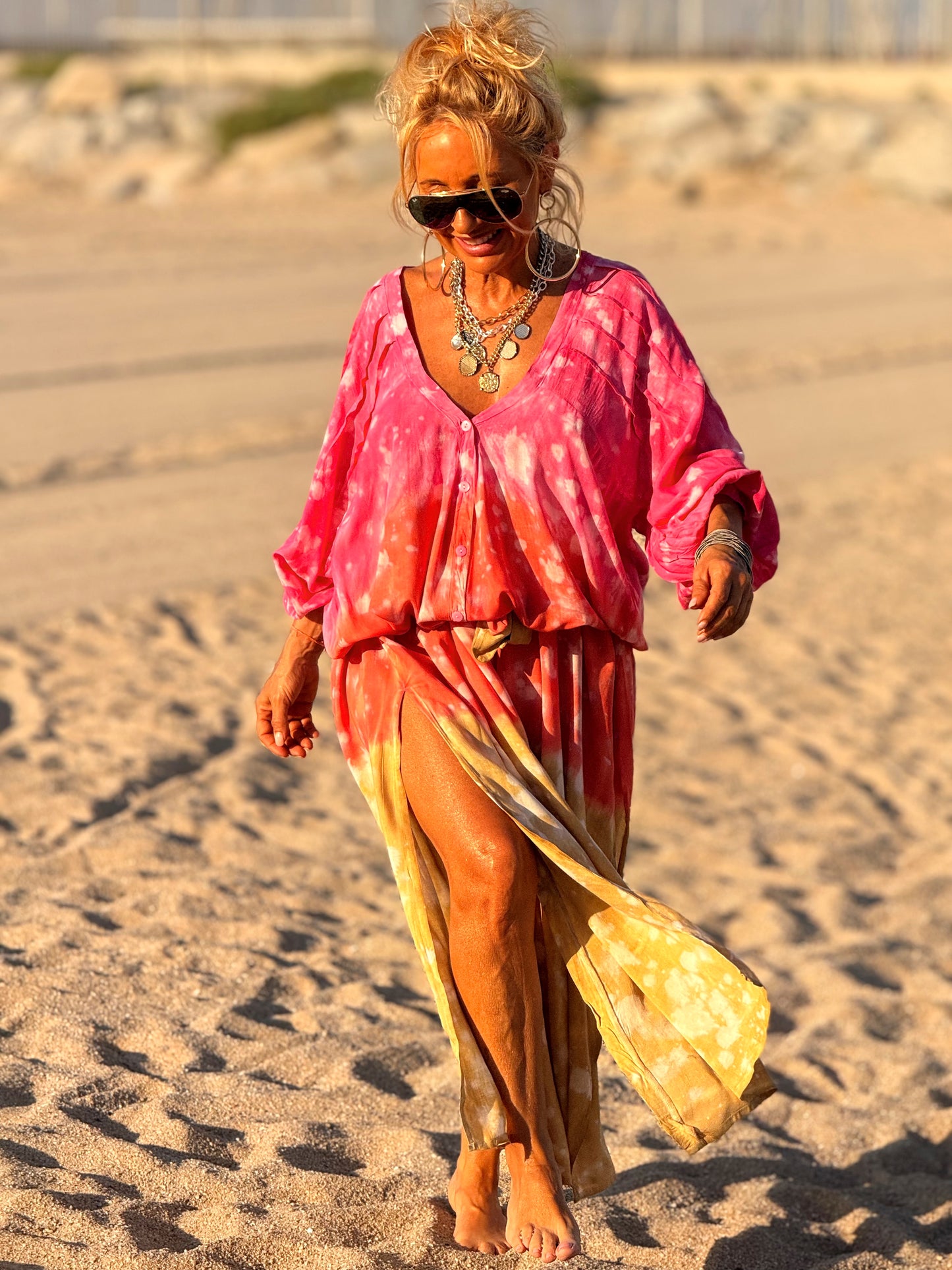 VESTIDO KAFTAN SUPER OVERSIZE MULTICOLOR