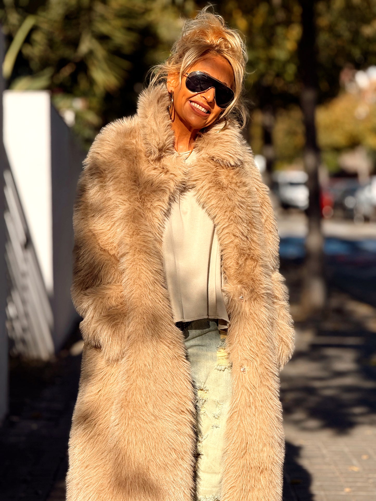 ABRIGO PELO SINTÉTICO OVERSIZE JULIA MULTICOLOR