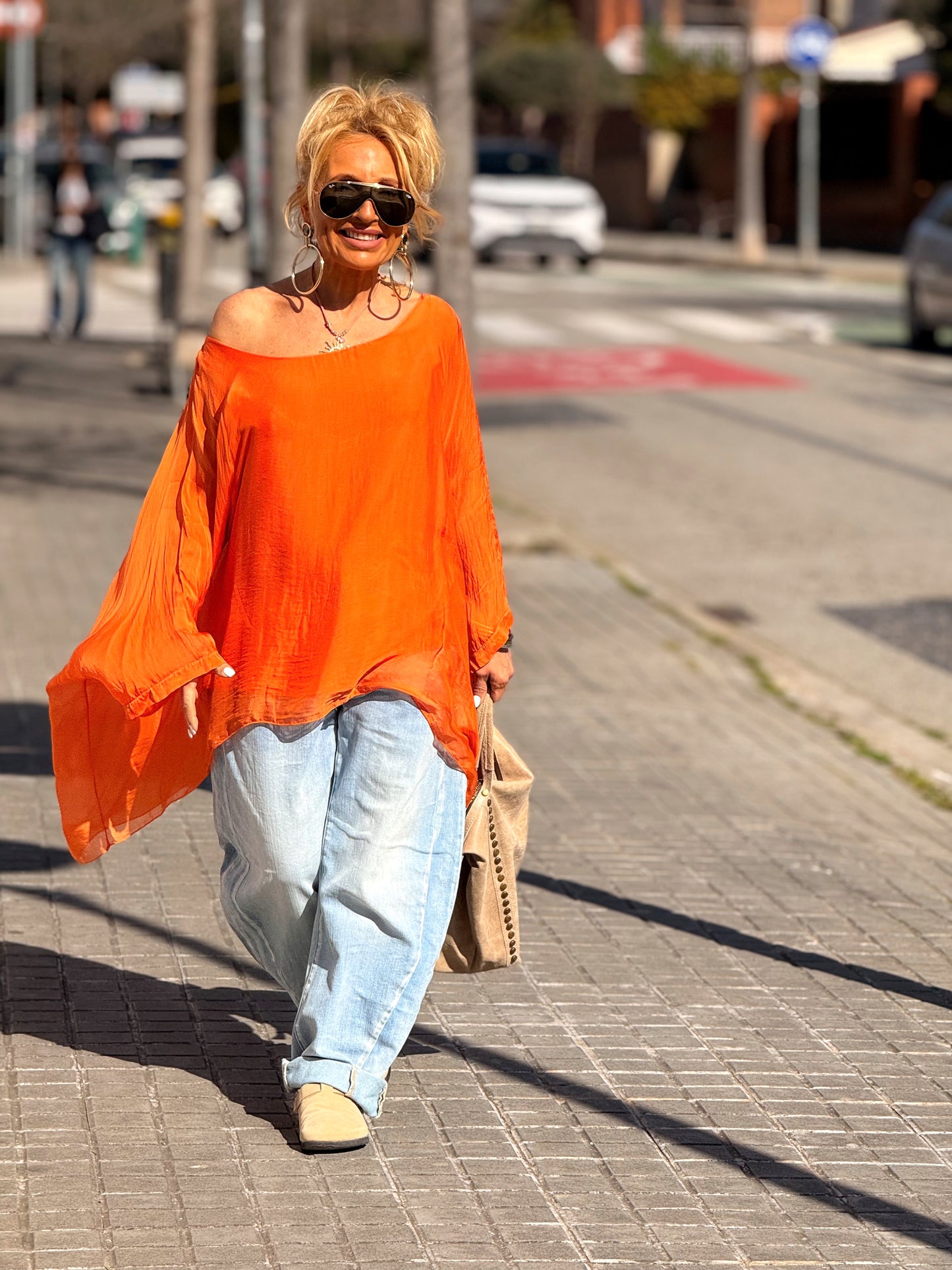 BLUSA CON TOP OVERSIZE ASIMÉTRICA NOA MULTICOLOR