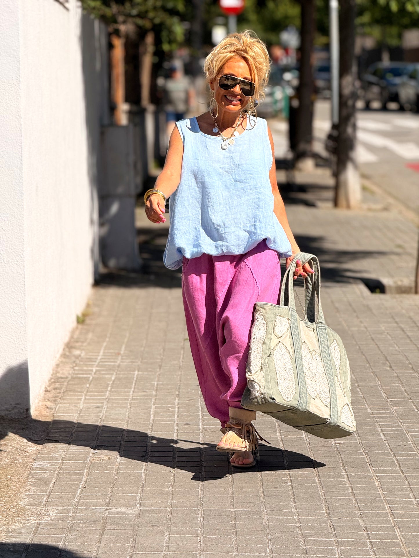 PANTALÓN BAGGY OVERSIZE LINO FLORENT MULTICOLOR