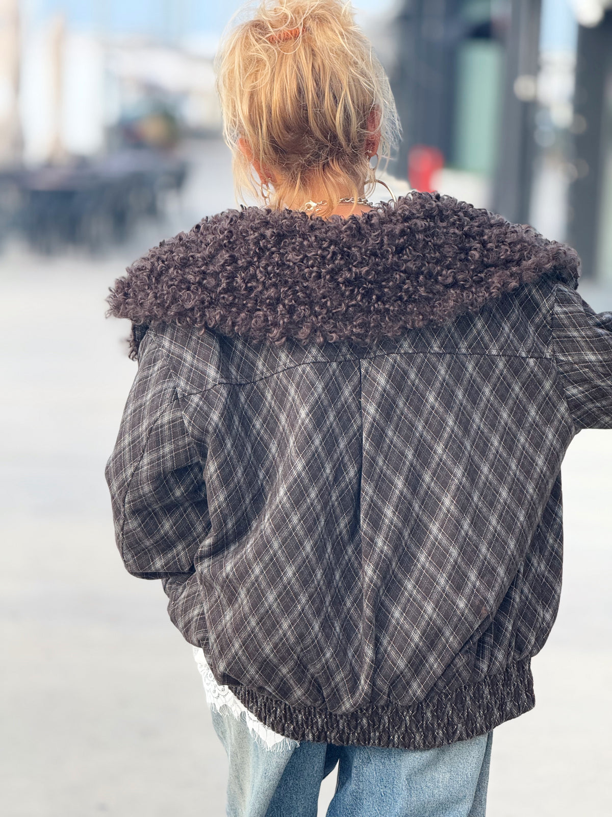 CHAQUETA CUADROS MARRÓN