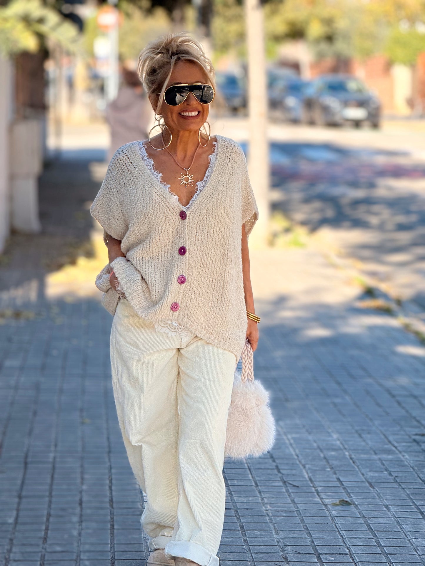 CHALECO DE PUNTO OVERSIZE AMALIA MULTICOLOR