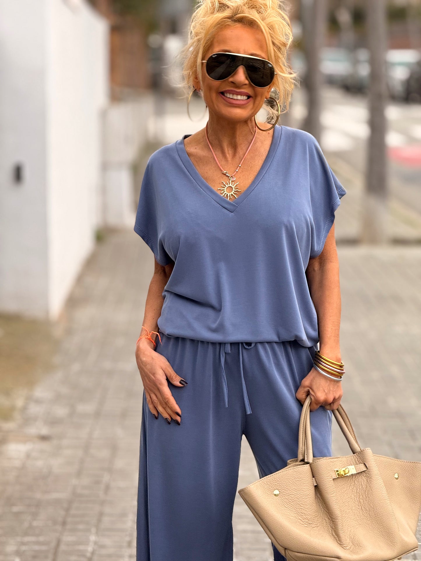 CONJUNTO PANTALON-BLUSA ALBA MULTICOLOR