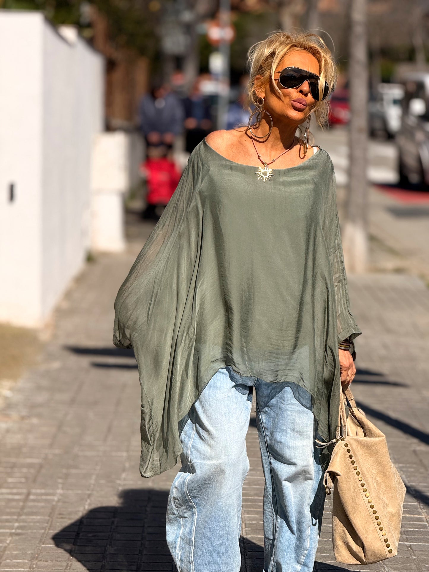 BLUSA CON TOP OVERSIZE ASIMÉTRICA NOA MULTICOLOR