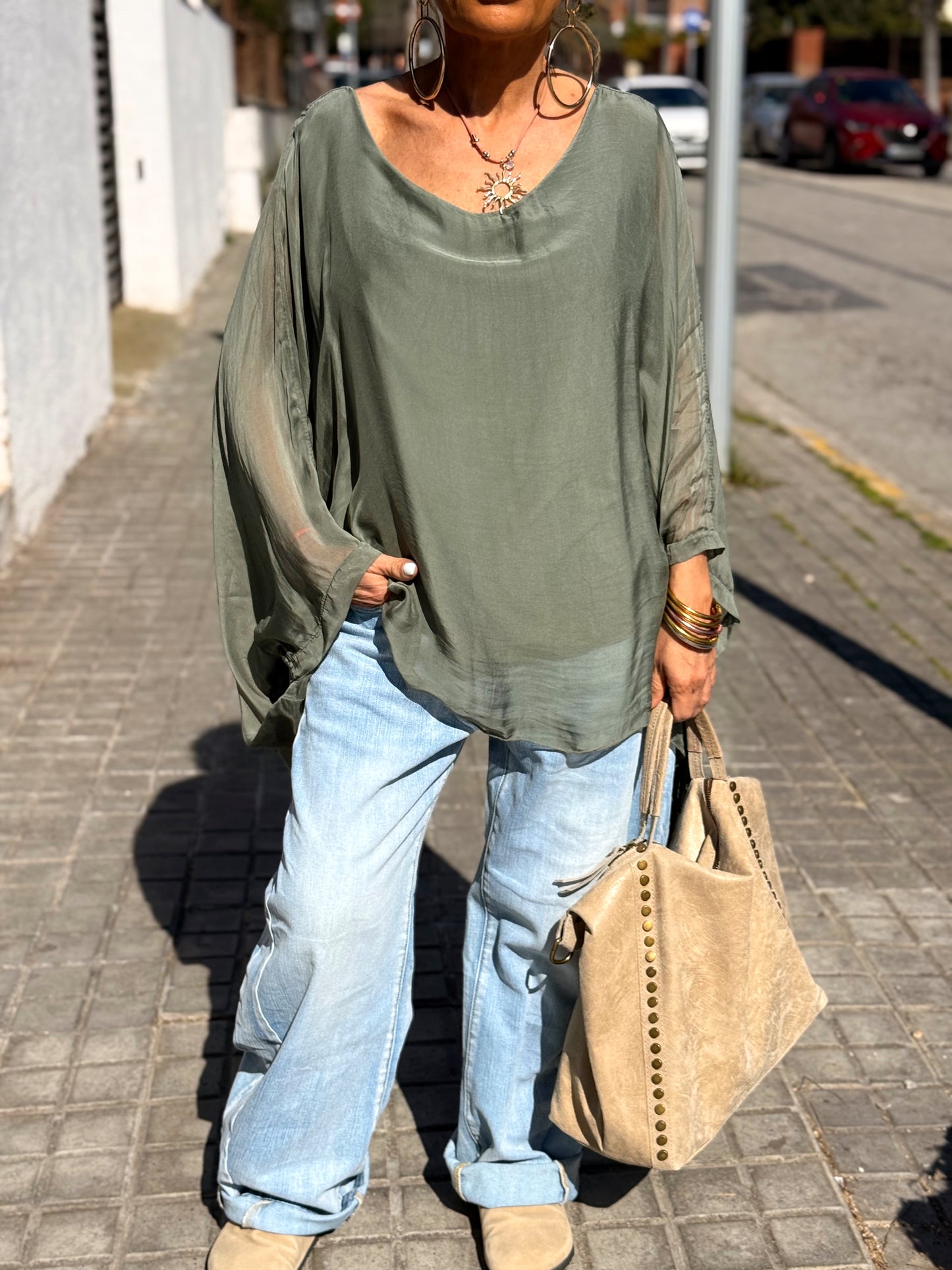 BLUSA CON TOP OVERSIZE ASIMÉTRICA NOA MULTICOLOR