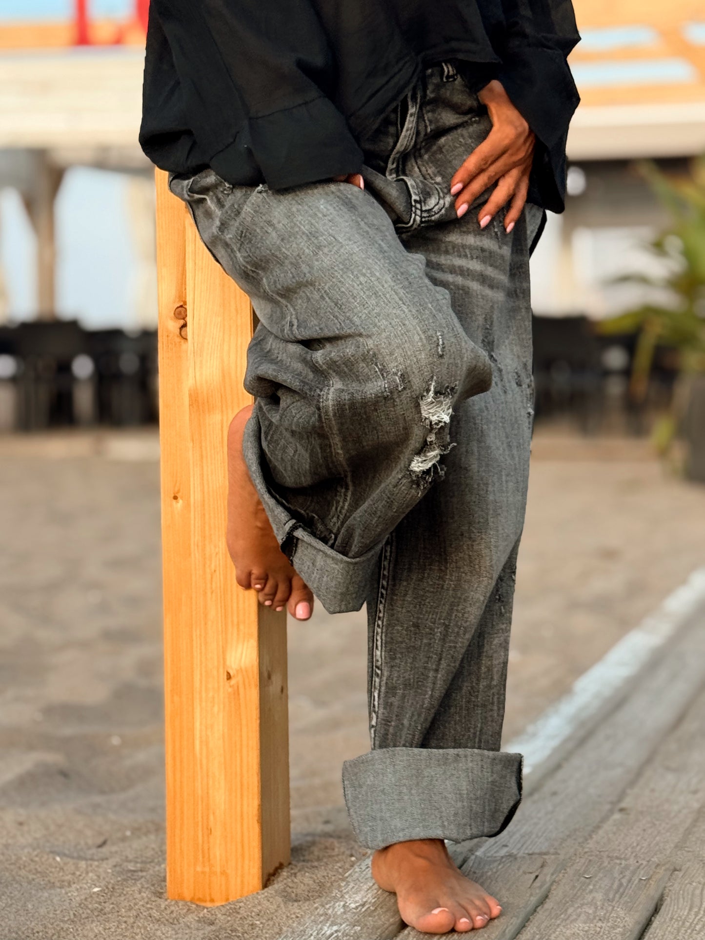 JEANS VAQUEROS JADE GRIS