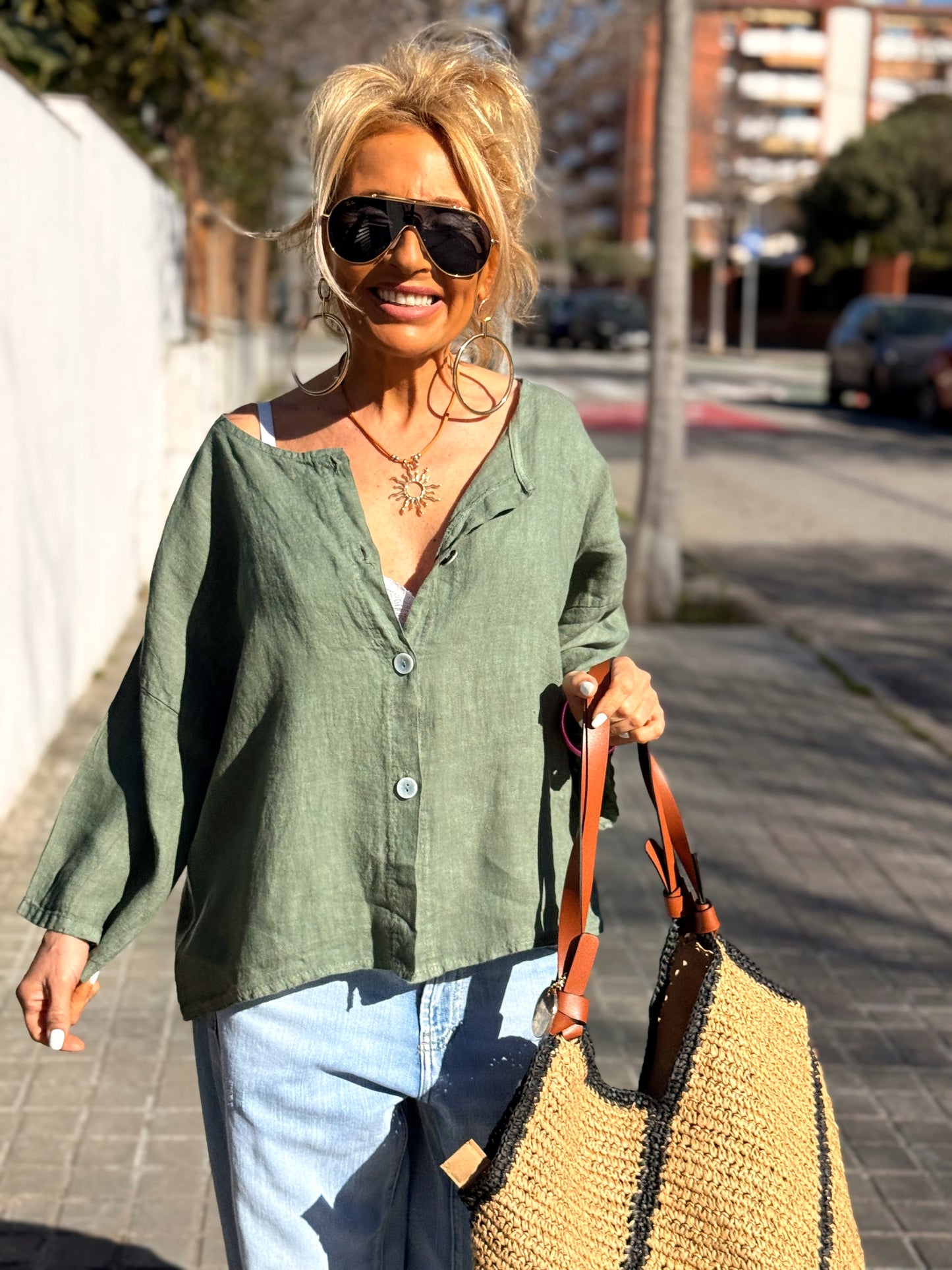 BLUSA DE LINO FABIO MULTICOLOR