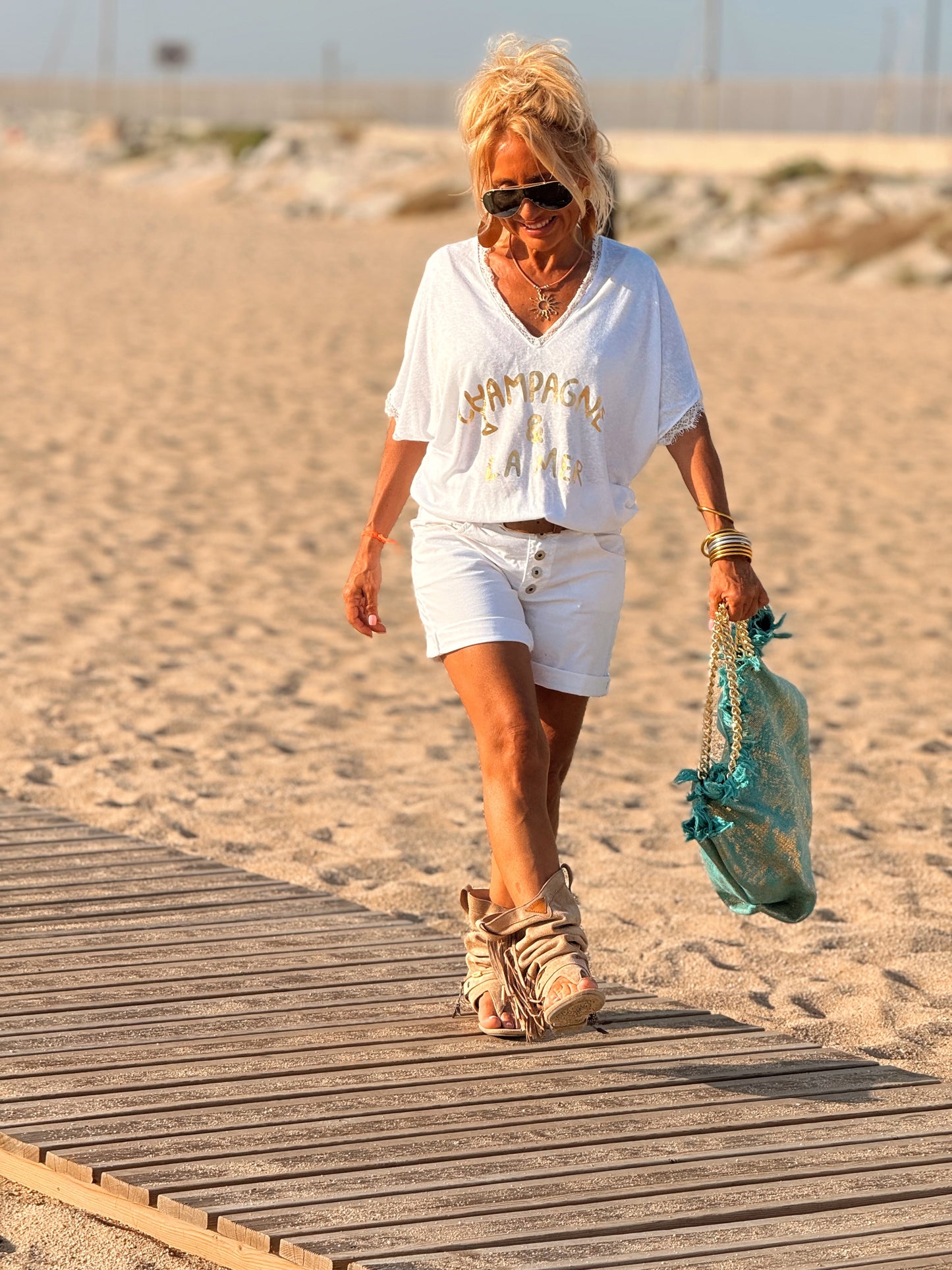 CAMISETA CHAMPAGNE BLANCO