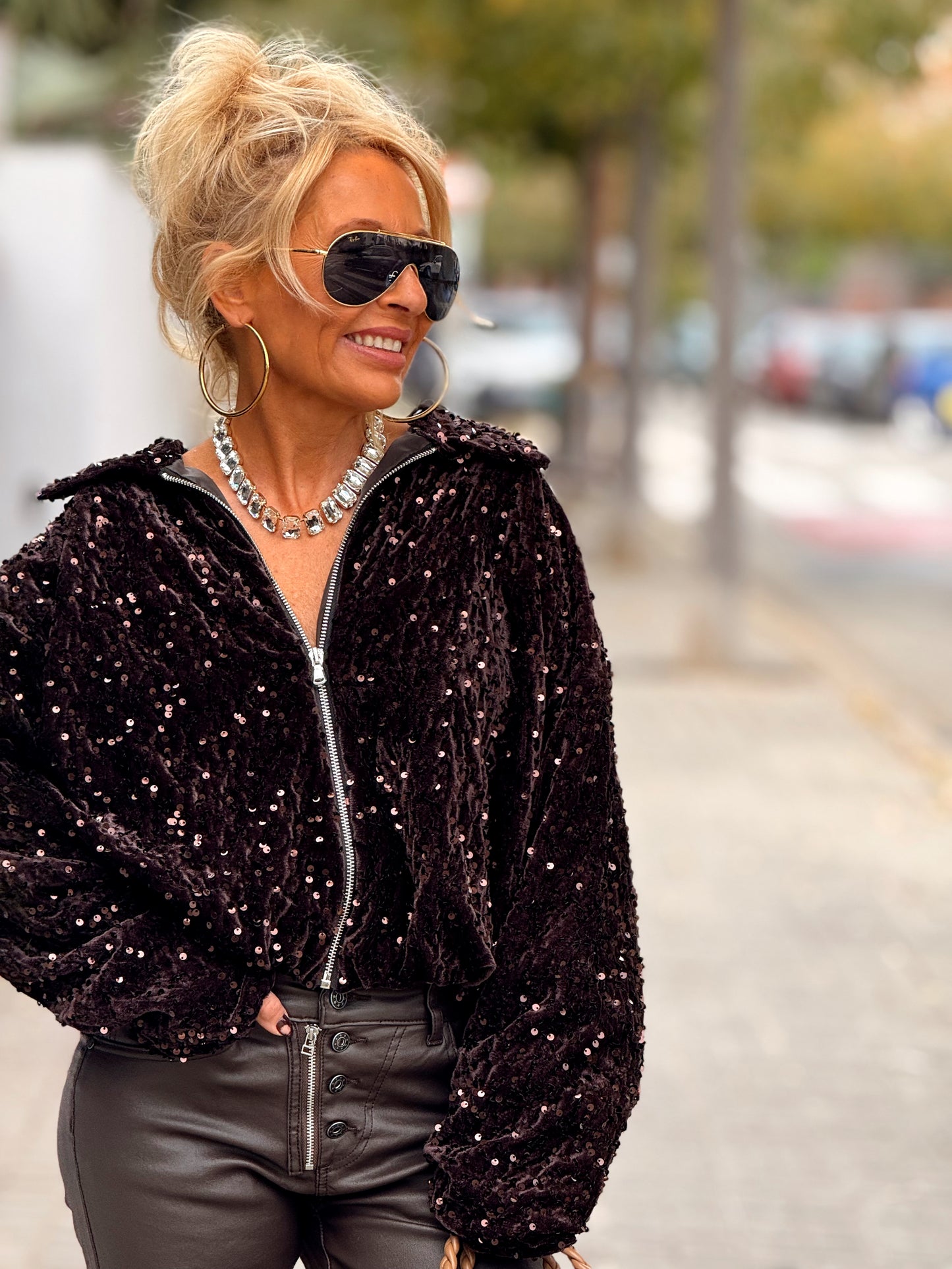 CHAQUETA LENTEJUELAS MULTICOLOR