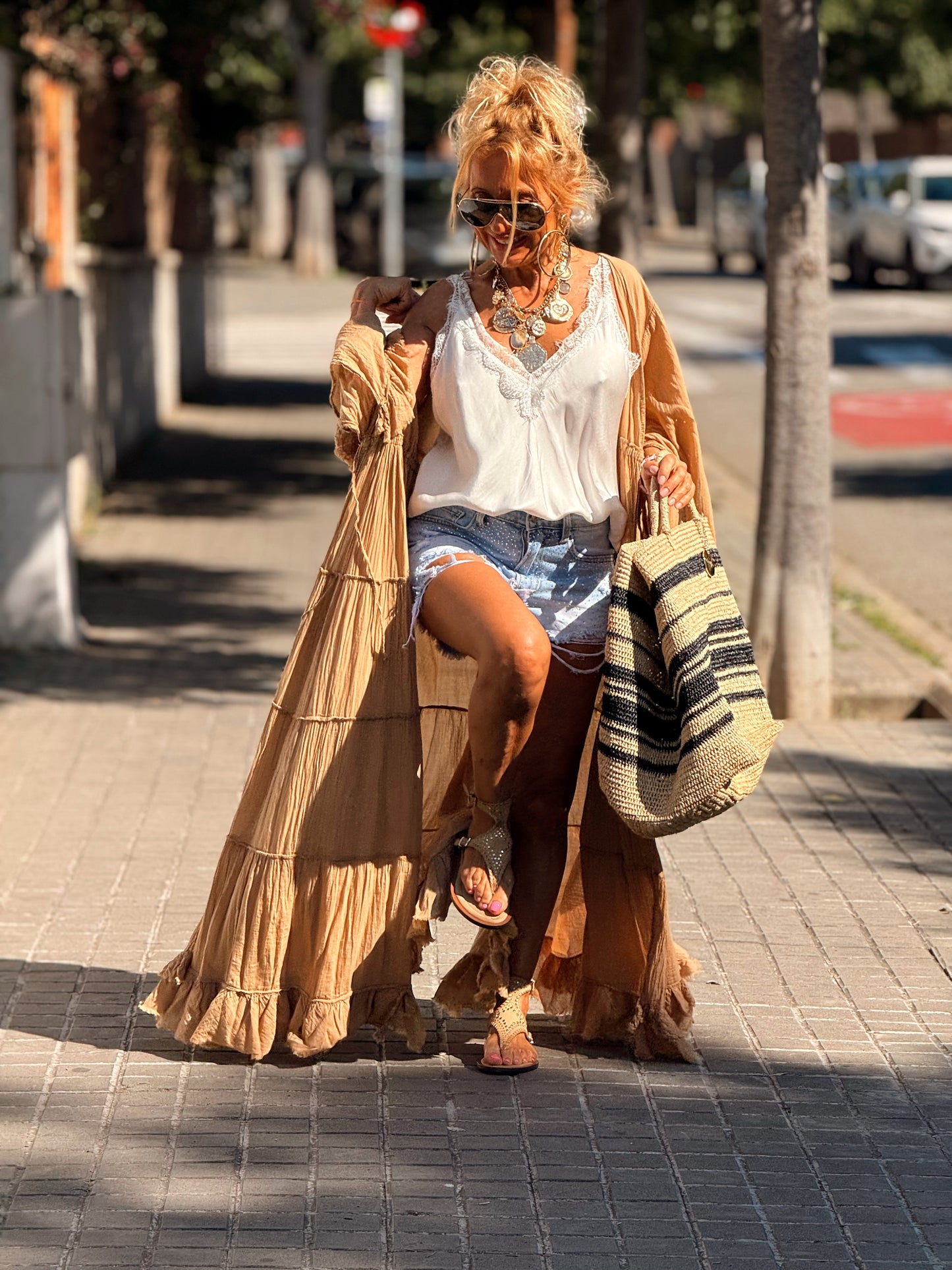 KIMONO SUPER OVERSIZE BOHO MULTICOLOR