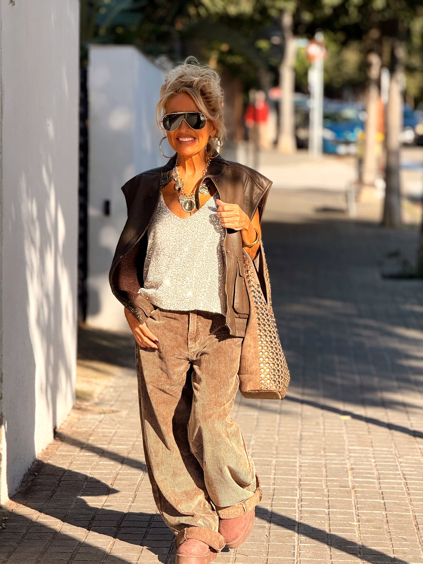 PANTALON DE PANA JOYCE MULTICOLOR