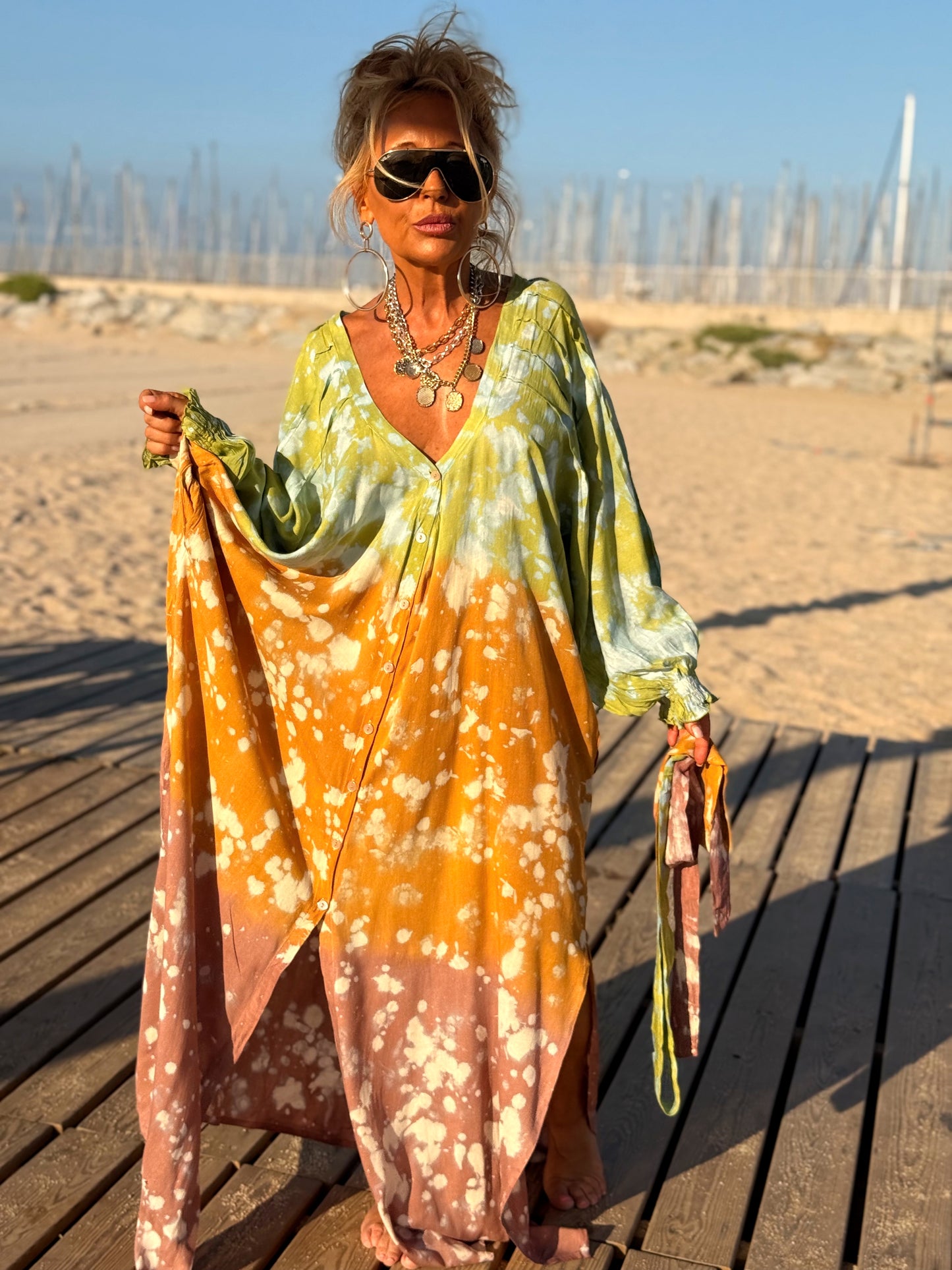 VESTIDO KAFTAN SUPER OVERSIZE MULTICOLOR