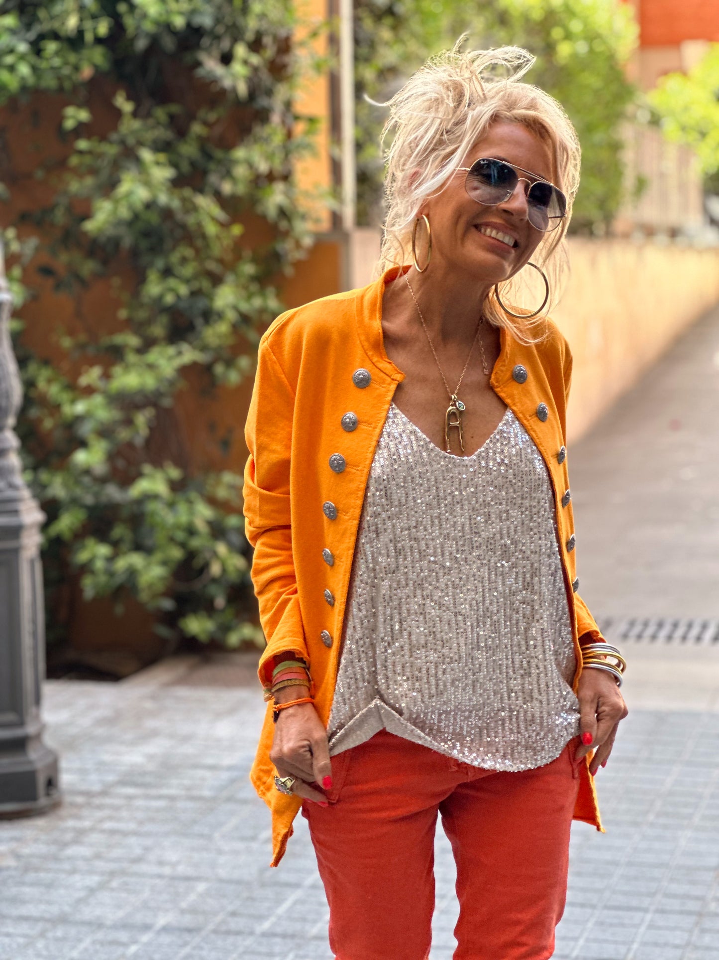 CHAQUETA KAREEN MANDARINA