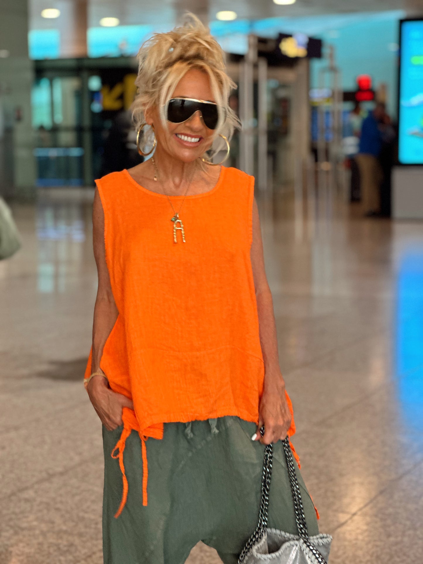 BLUSA LINO ARTHUR NARANJA