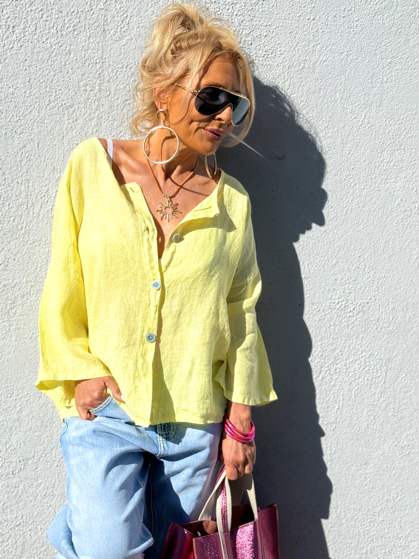 BLUSA DE LINO FABIO MULTICOLOR