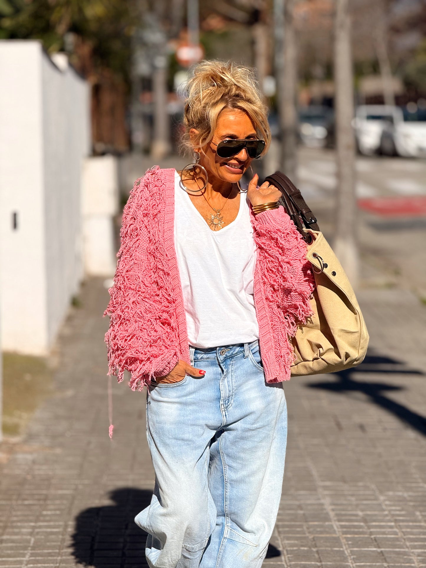 CARDIGAN CON FLECOS KEZIA MULTICOLOR