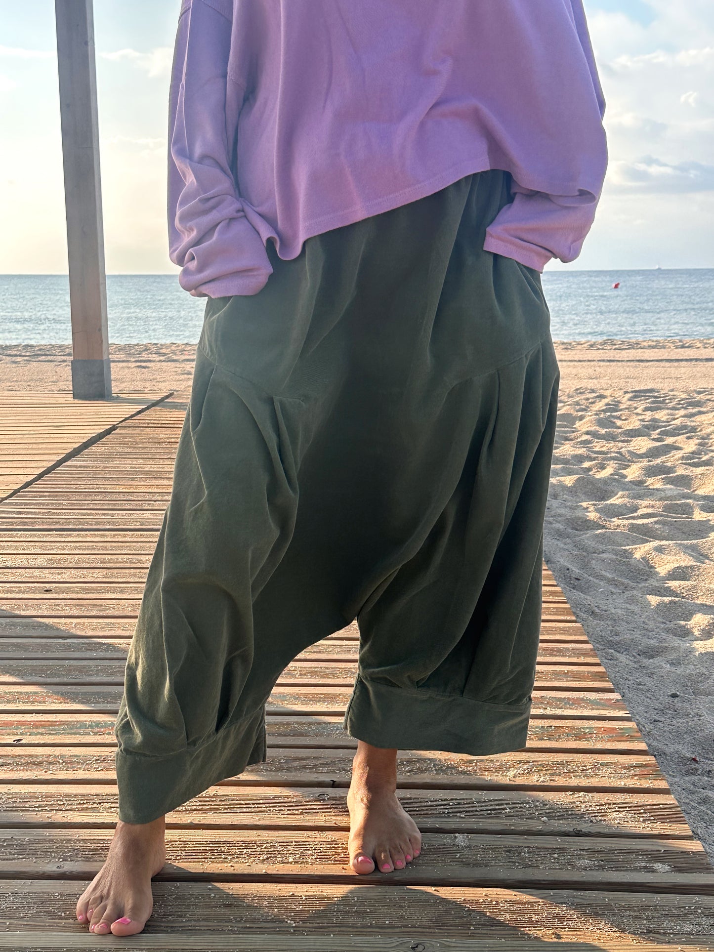 PANTALONES PANA CROPPED BAGGY OVERSIZE MULTICOLOR