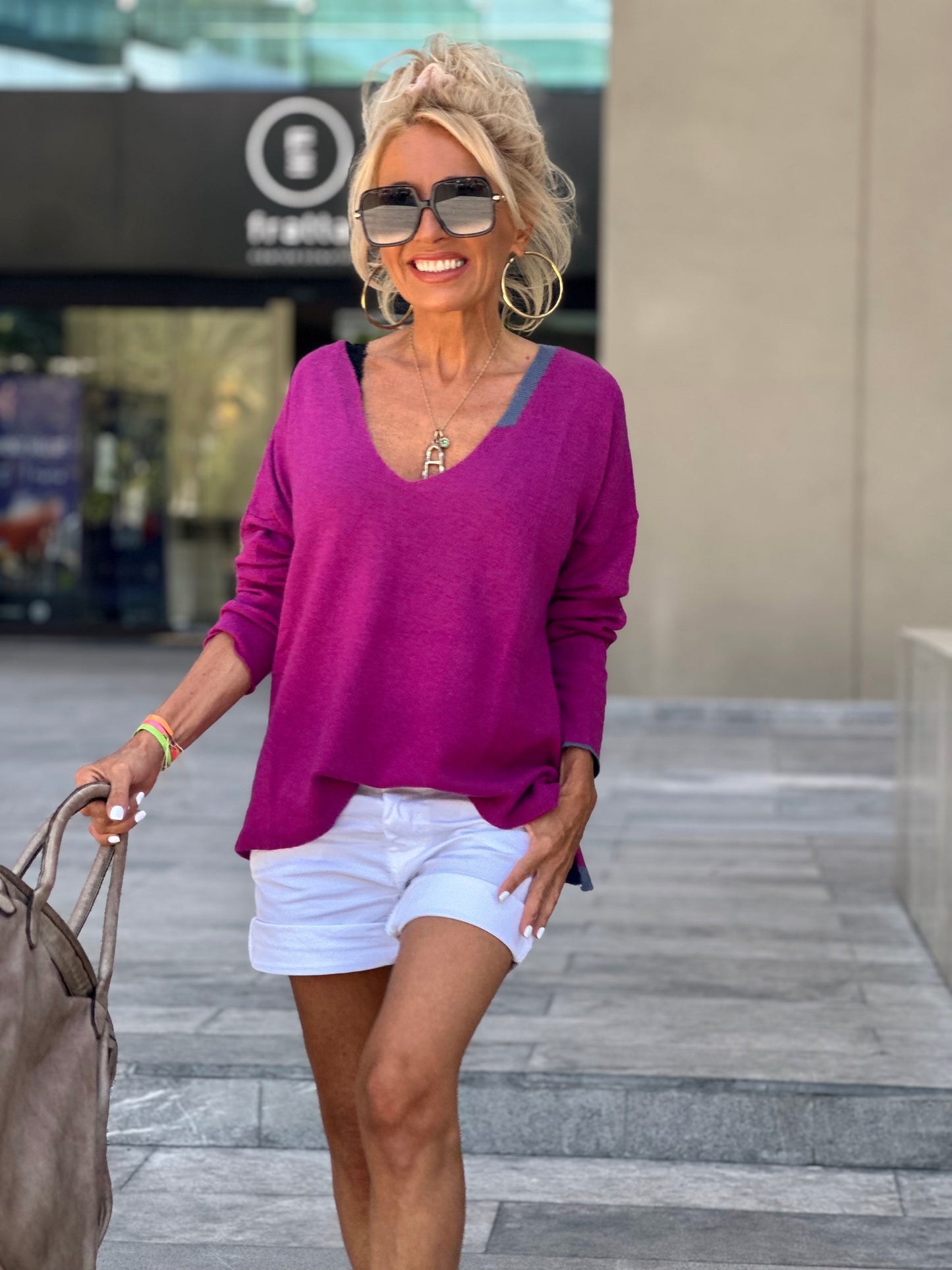 JERSEY DE PUNTO CALY FUCSIA