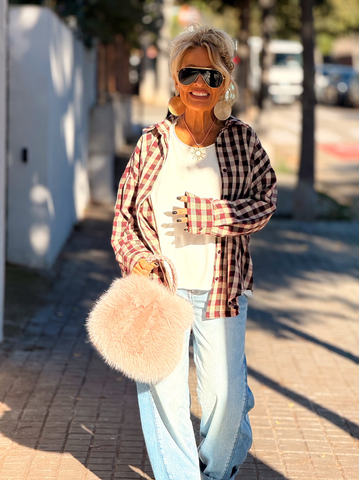 CAMISA CUADROS GRANATE