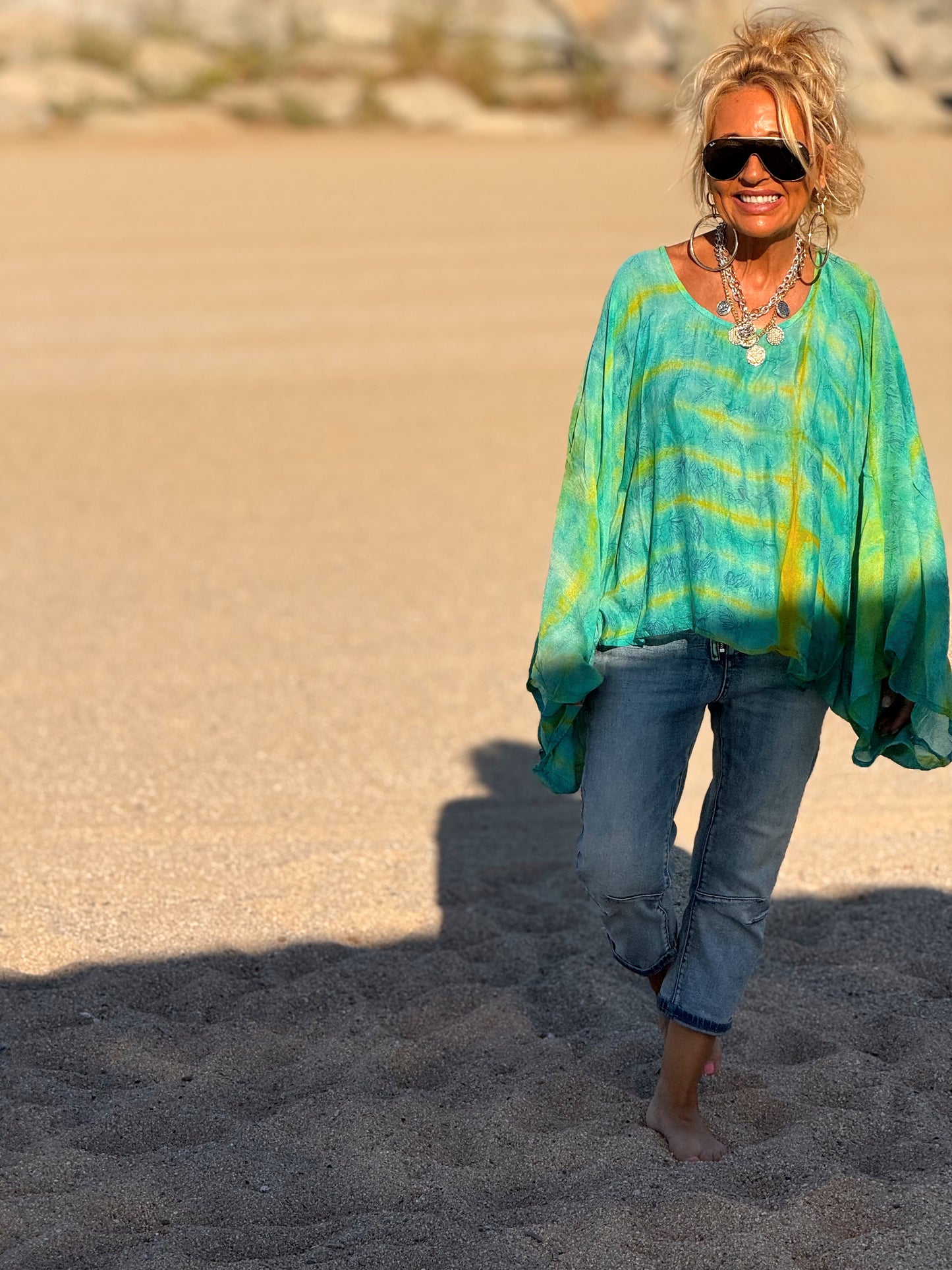 BLUSA-CAPA ESTAMPADO CREPE DE SEDA INDY MULTICOLOR